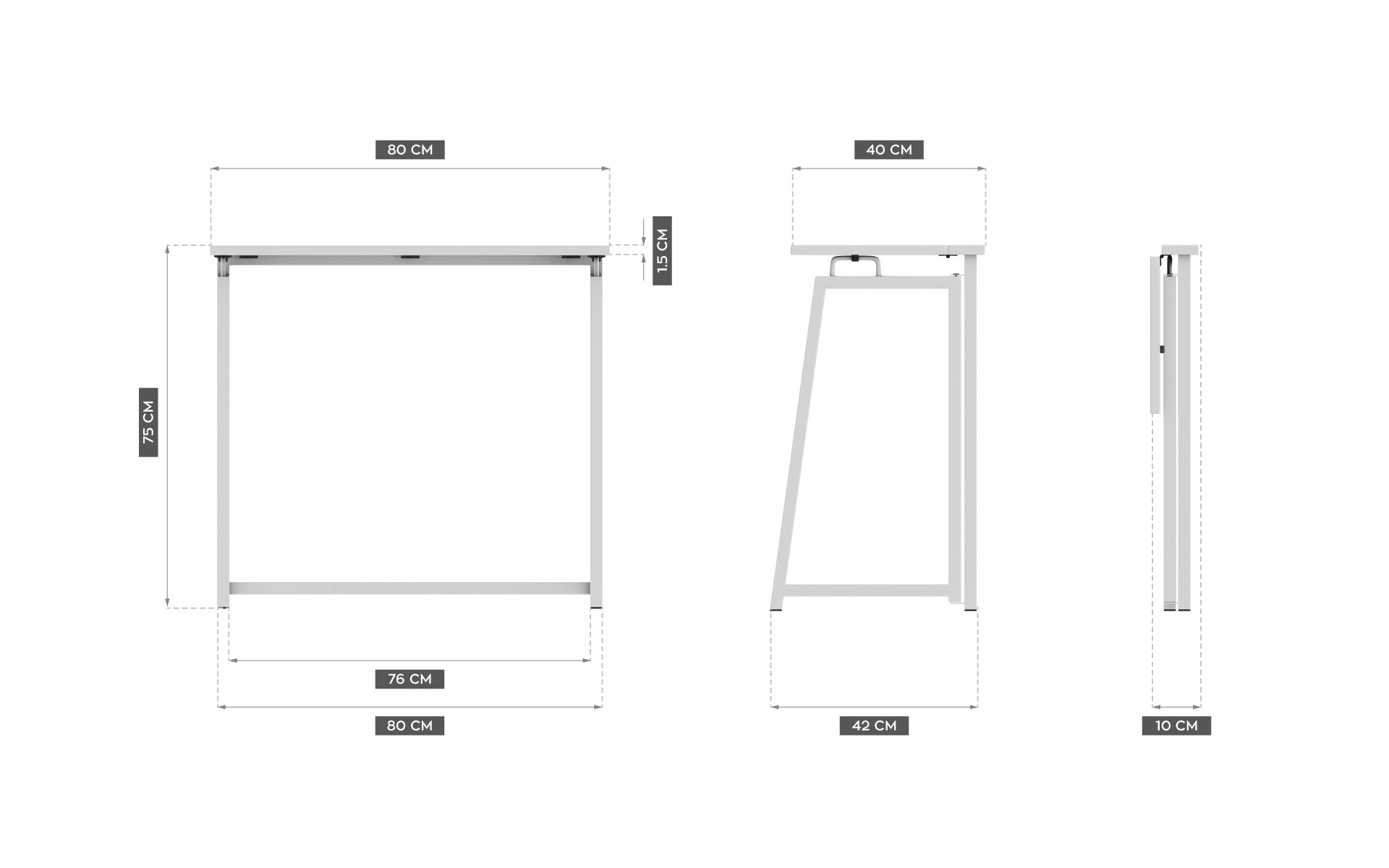 Mark Adler Leader 1.5 Weiß Klappschreibtisch