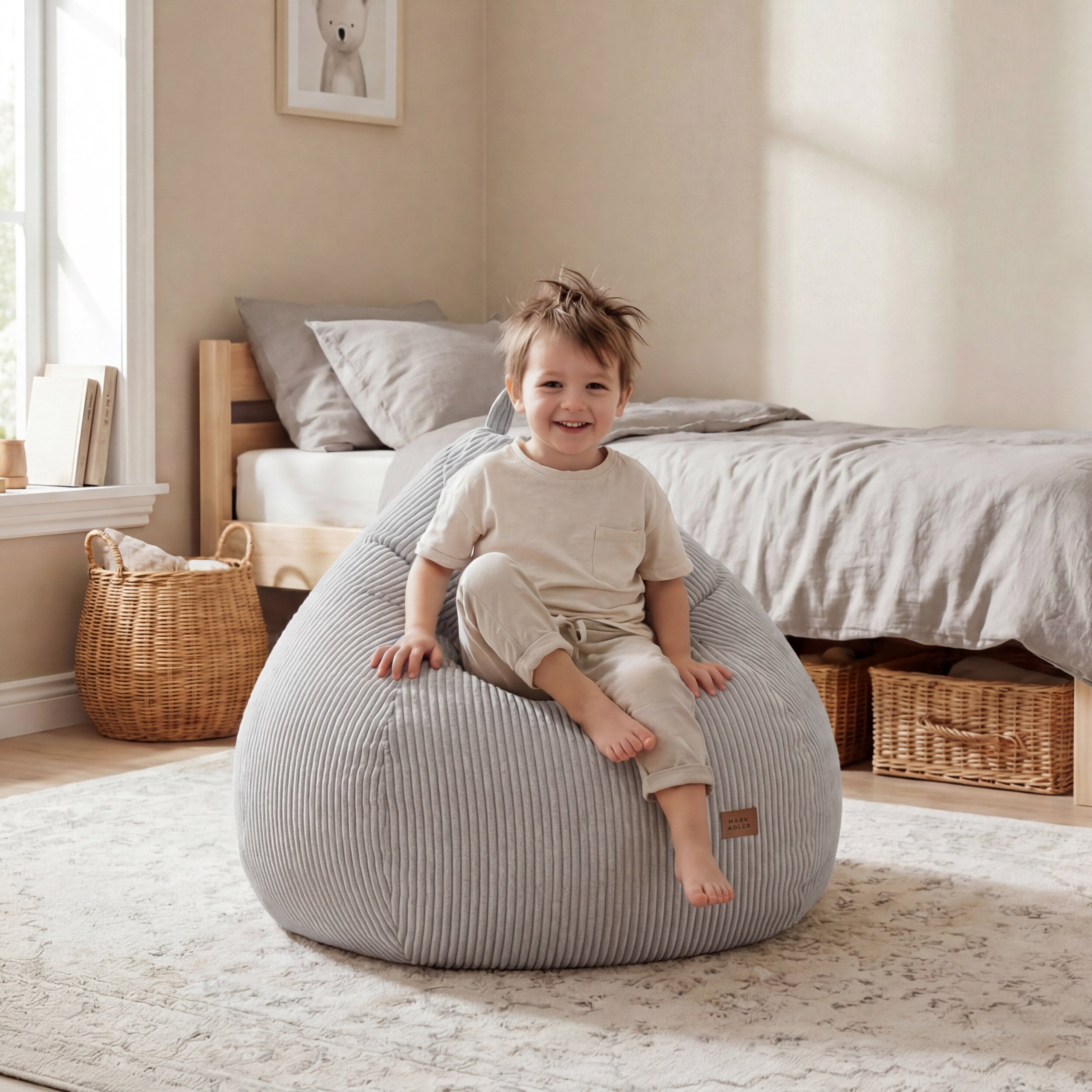 Cord-Sitzsack Grau Mark Adler Comfy 1.0 Grey