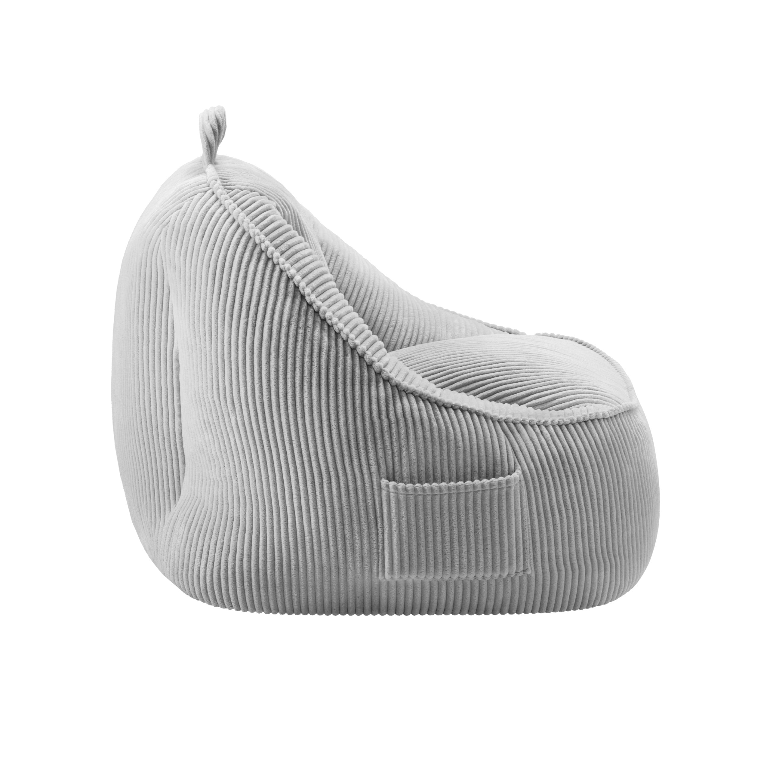 Sitzsack-Sessel mit Rückenlehne Cord Mark Adler Comfy 4.0 Grau