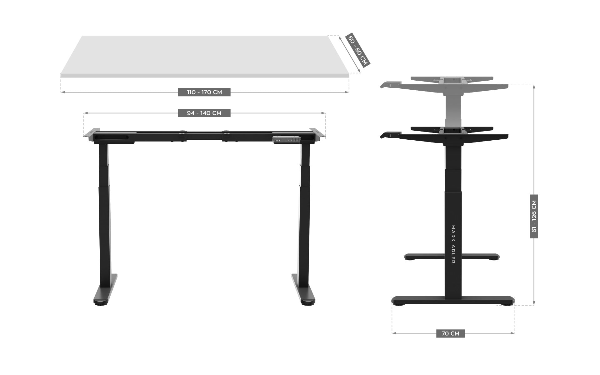 Mark Adler Xeno 6.0 Elektrischer Schreibtischrahmen