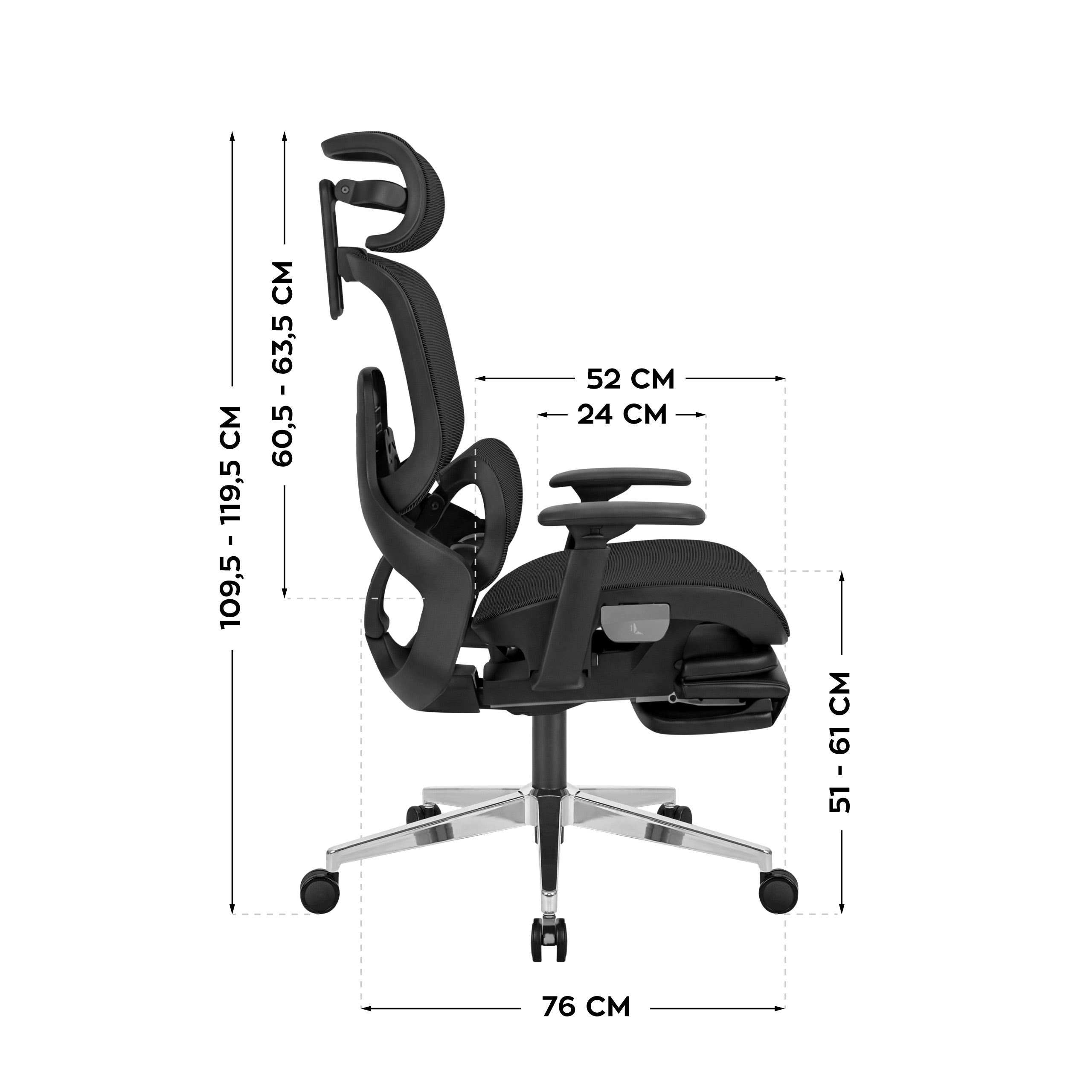 Ergonomischer Bürostuhl mit Fußstütze Mark Adler Expert 9.3 Schwarz