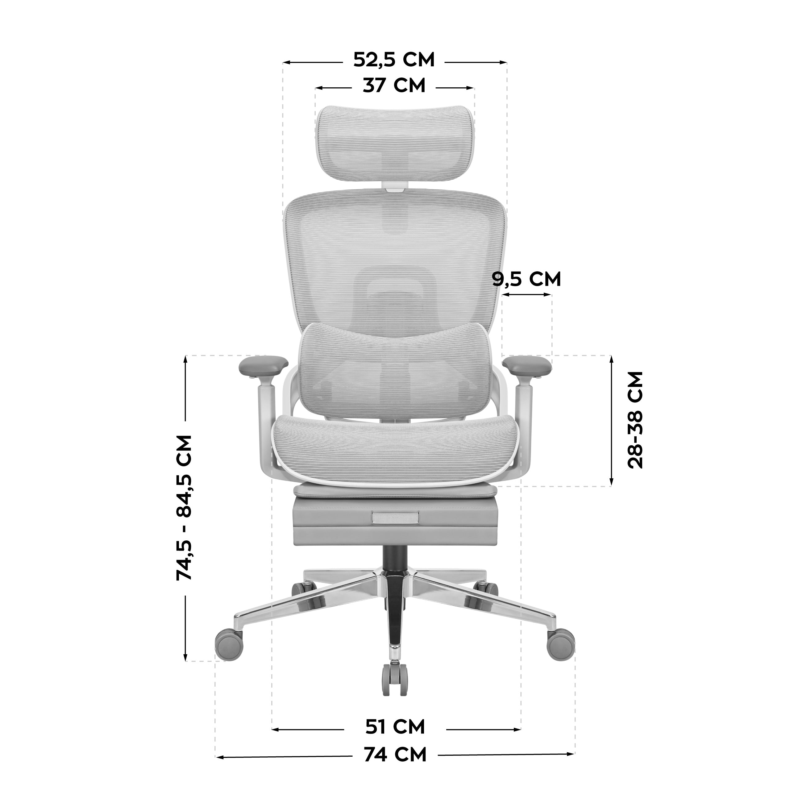 Mark Adler Expert 9.3 Grauer ergonomischer Stuhl 