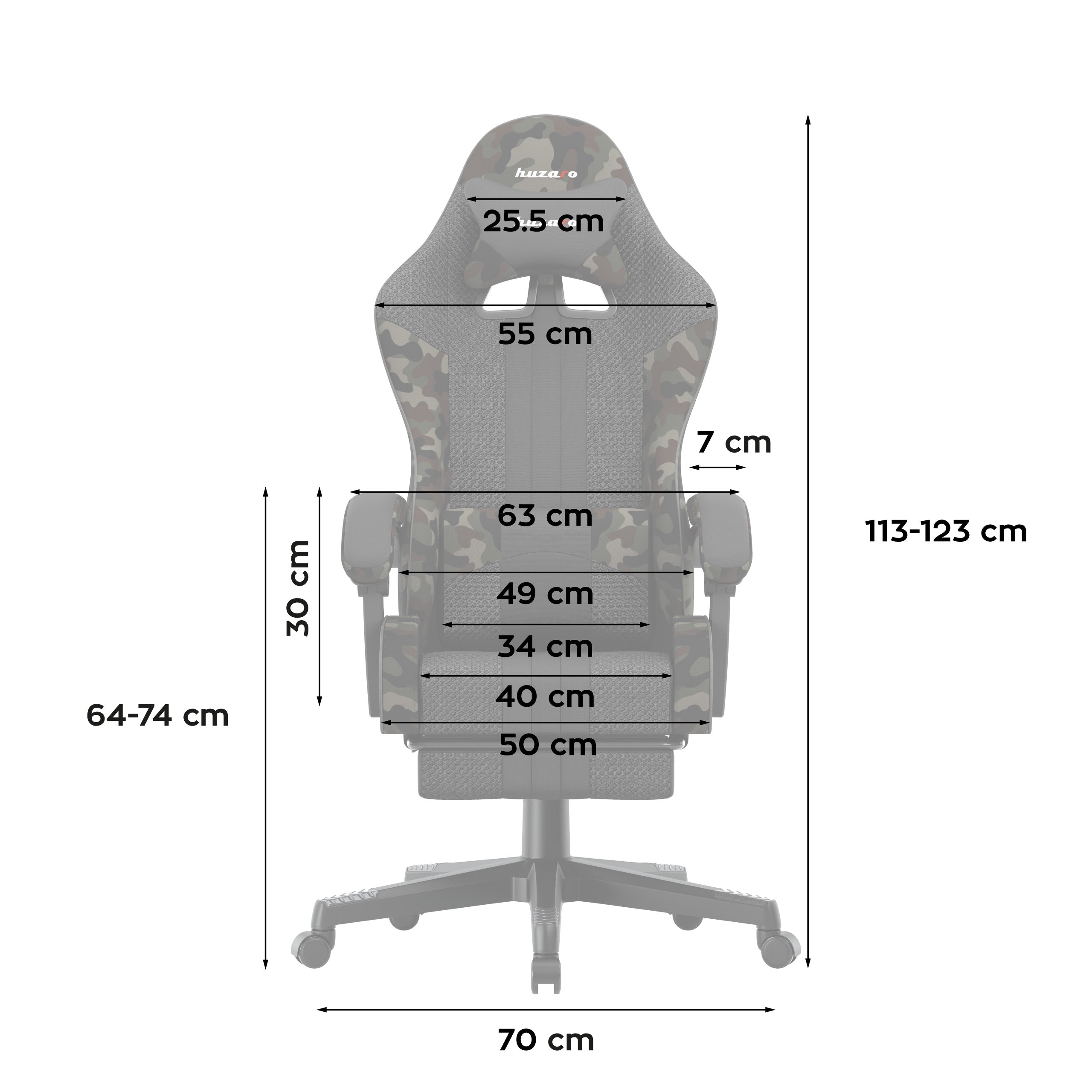 Huzaro Force 4.7 Camo Mesh Gaming-Stuhl
