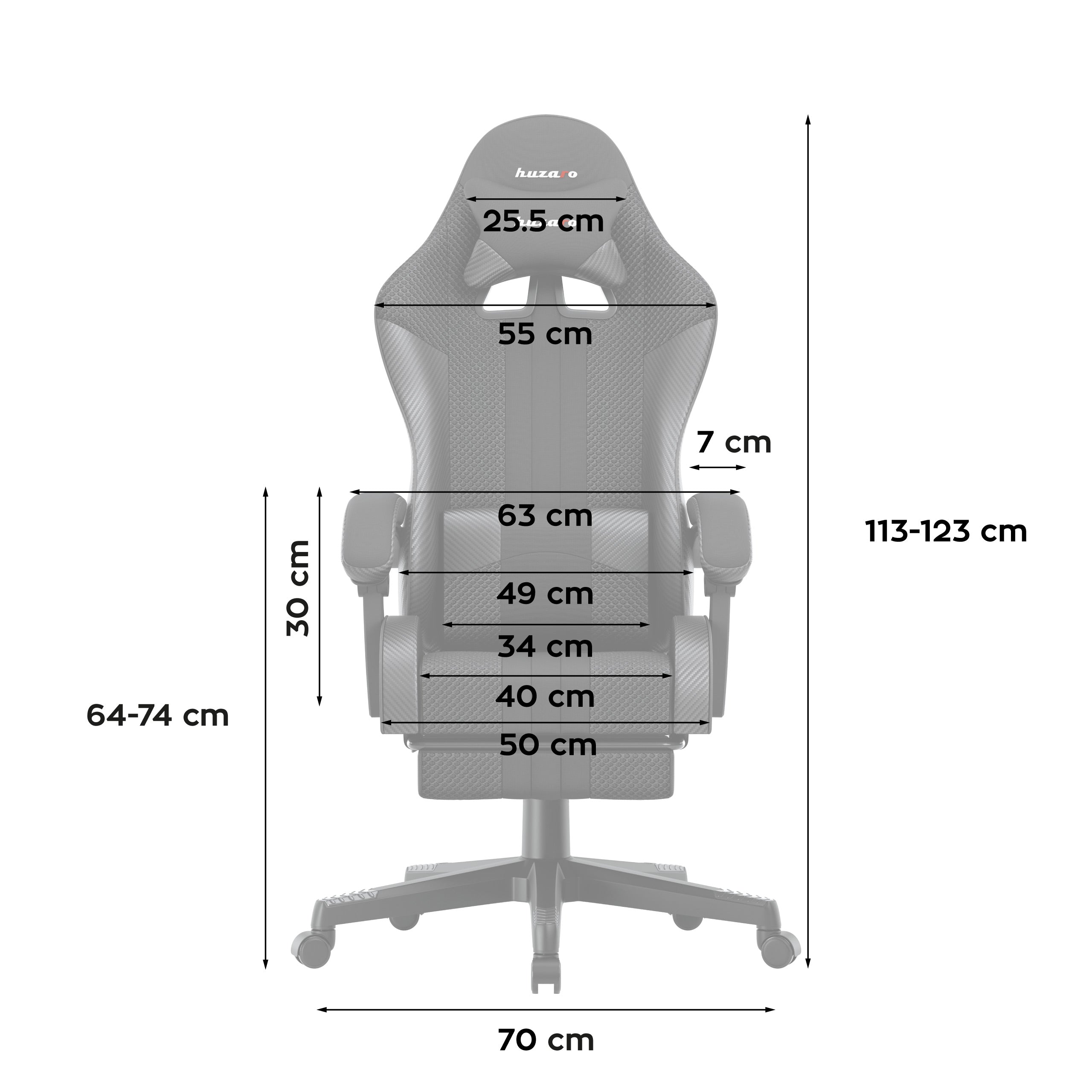 HUZARO Force 4.7 Carbon Mesh Gaming-Stuhl