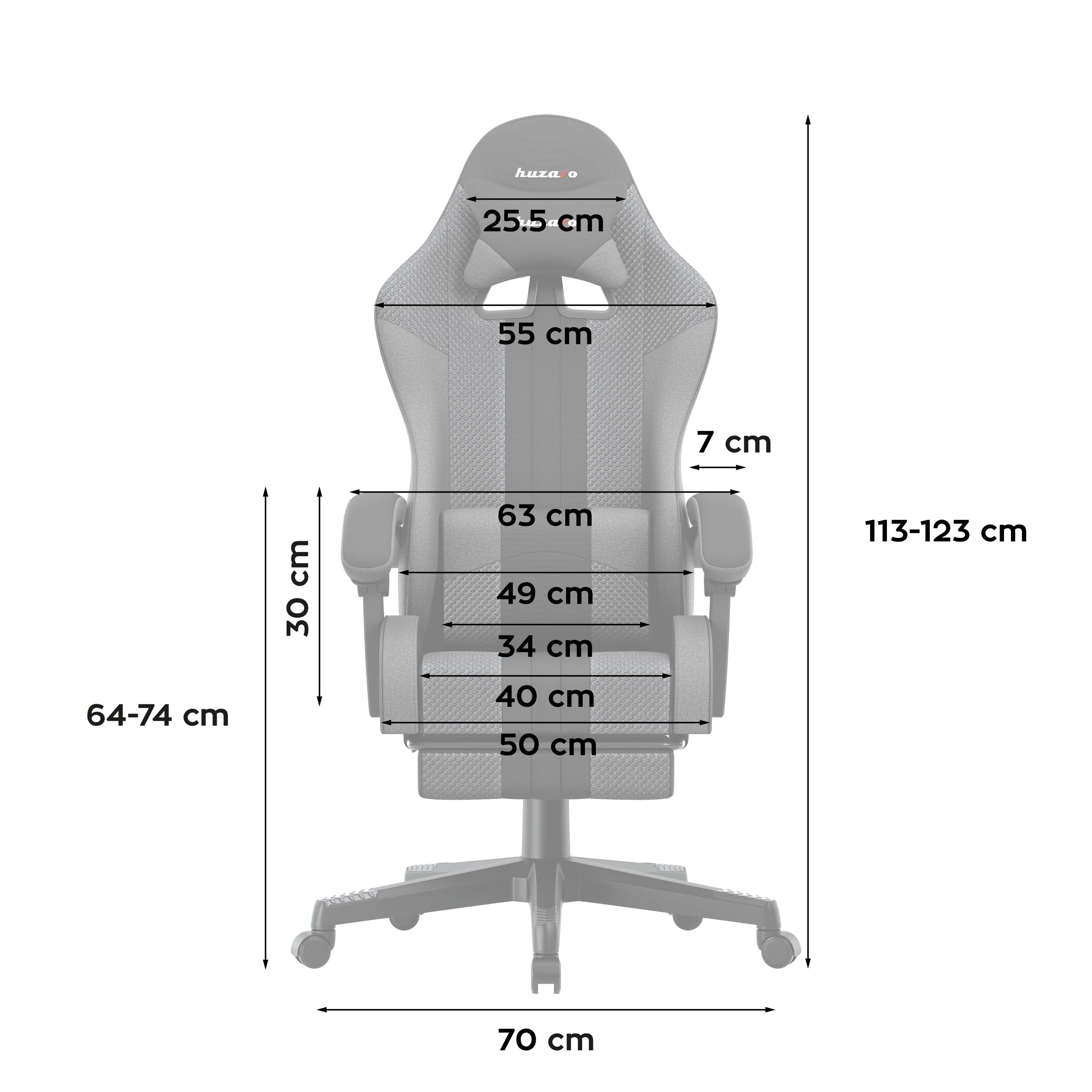 Huzaro Force 4.7 Grau Mesh Gaming-Stuhl