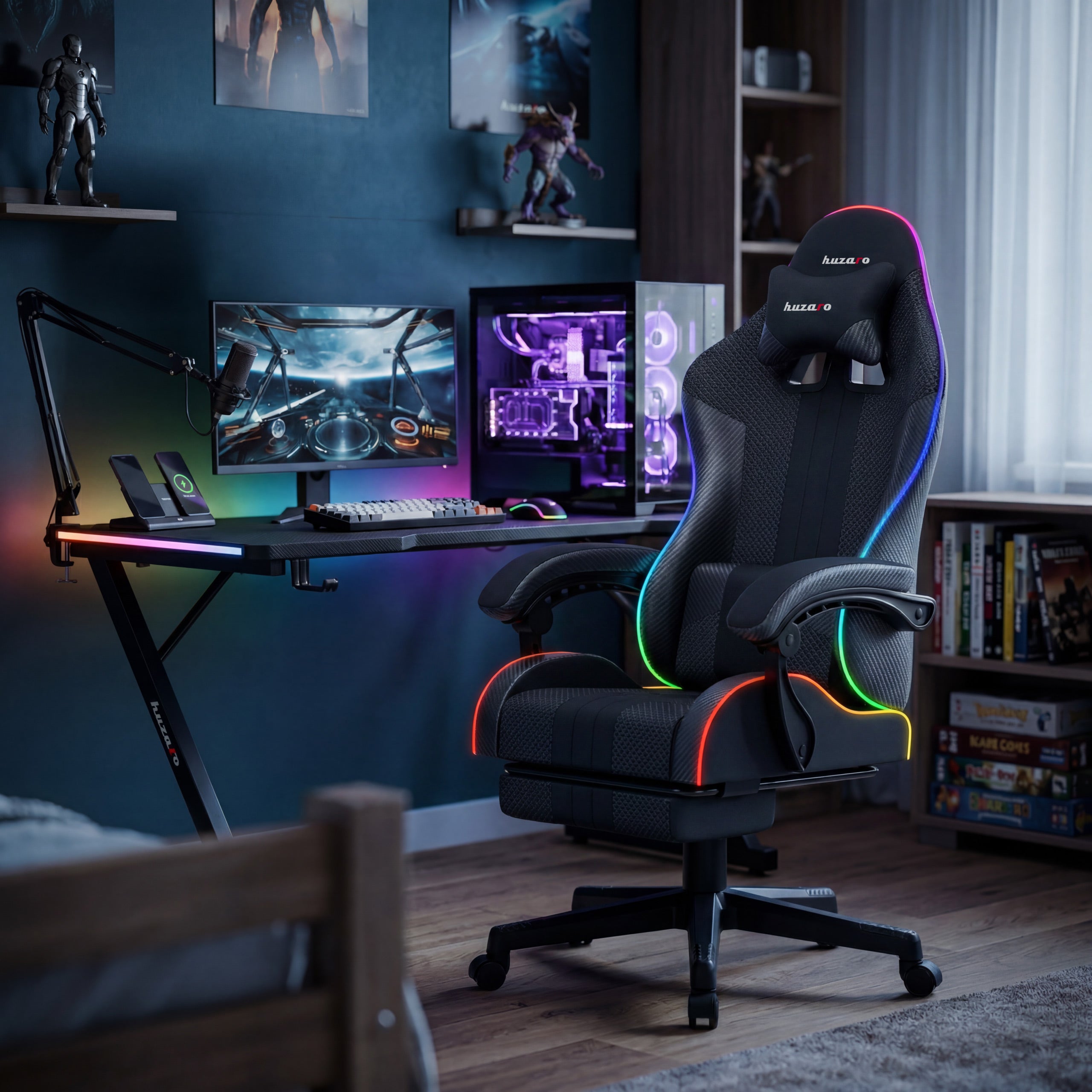 HUZARO Force 4.7 RGB LED Mesh Gaming-Stuhl