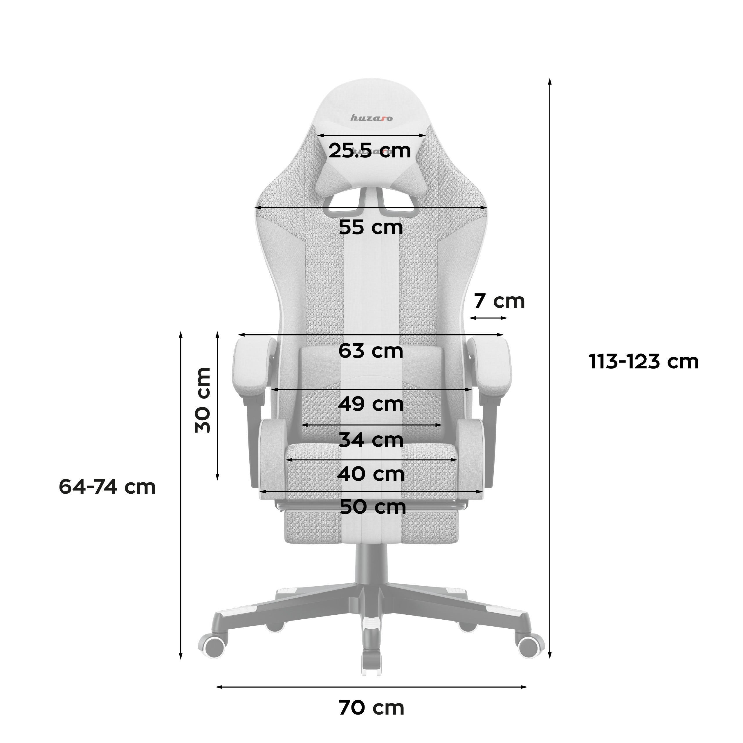 HUZARO Force 4.7 Weiß Mesh Gaming-Stuhl