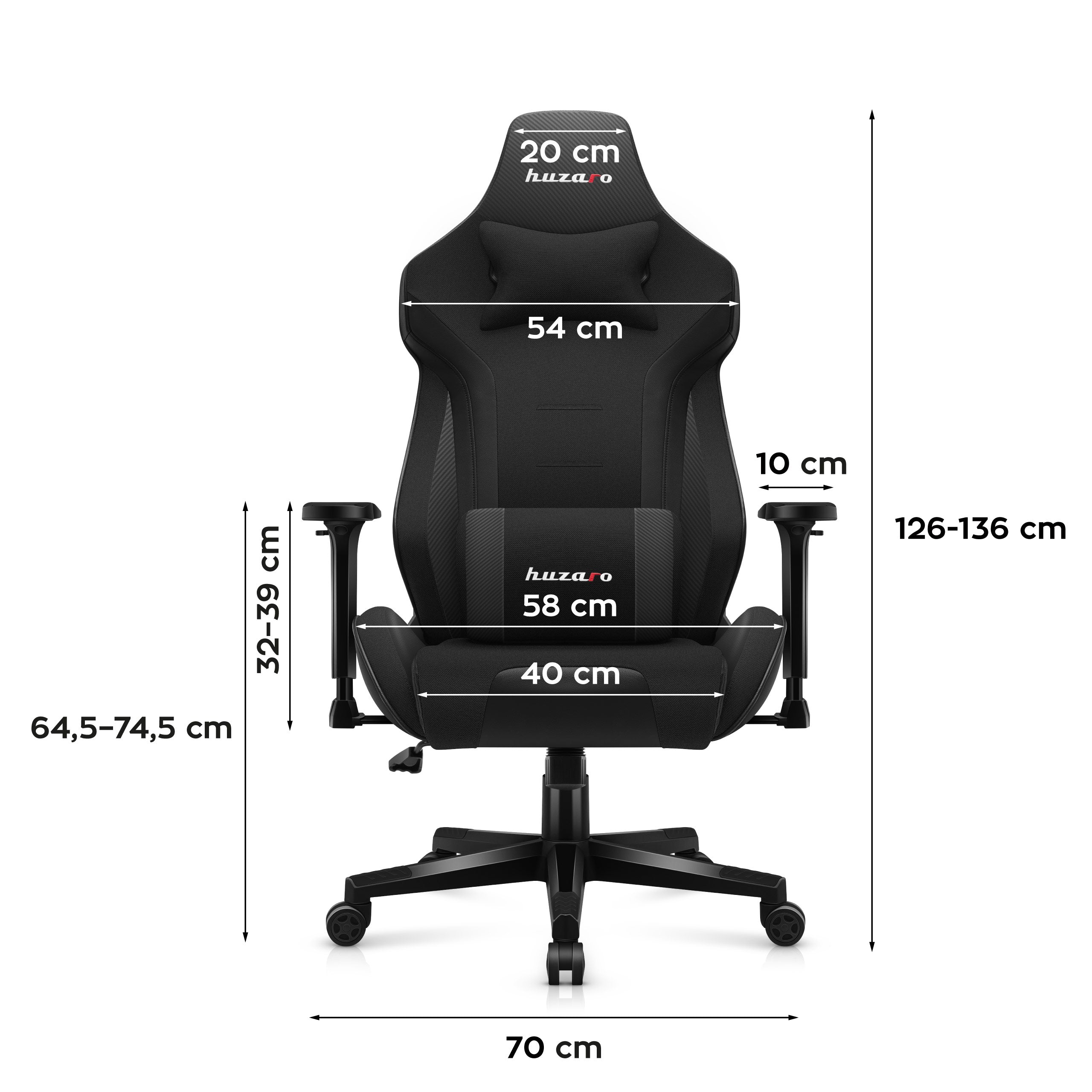 HUZARO FORCE 7.6 Gaming-Stuhl Schwarz