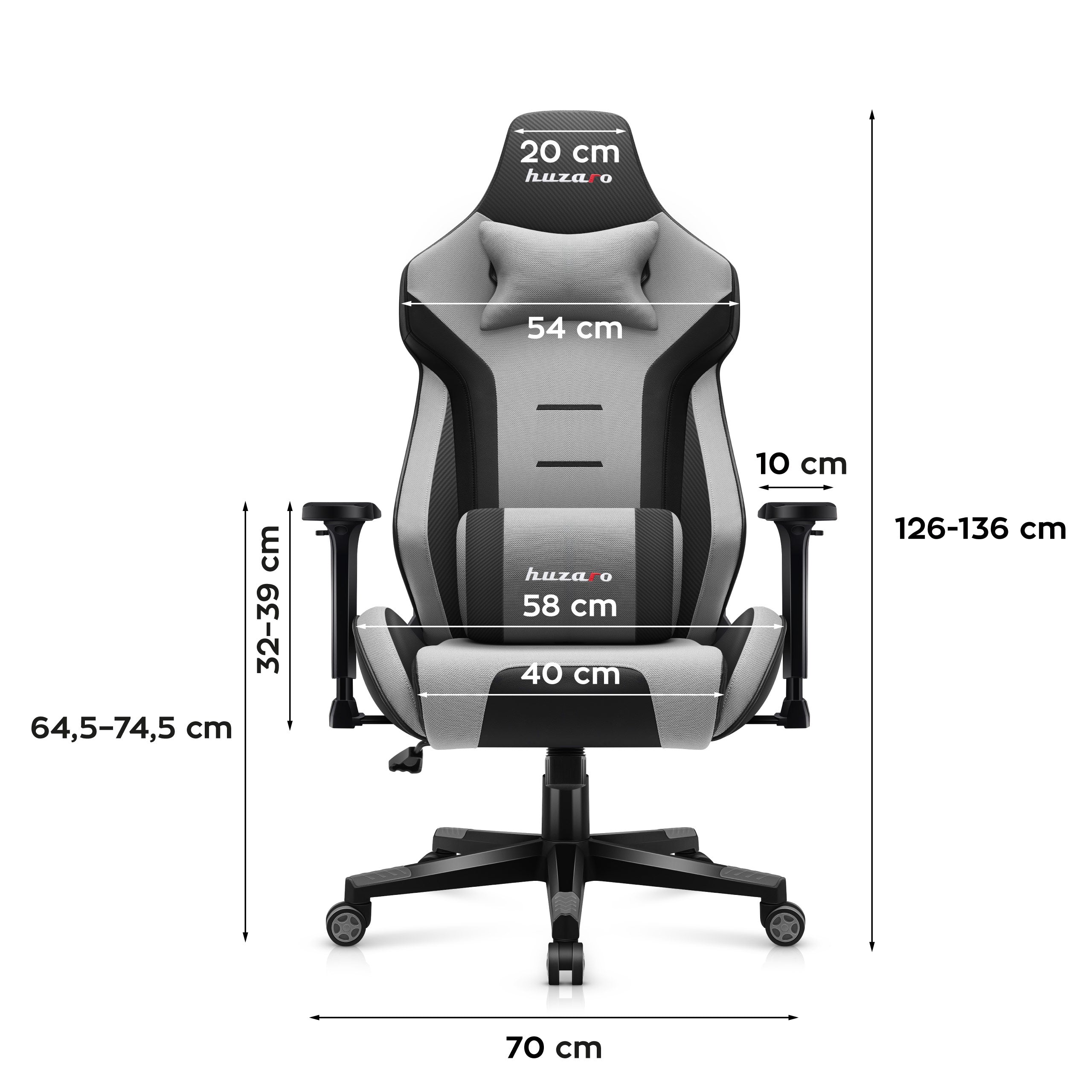 HUZARO FORCE 7.6 Grau Gaming-Stuhl