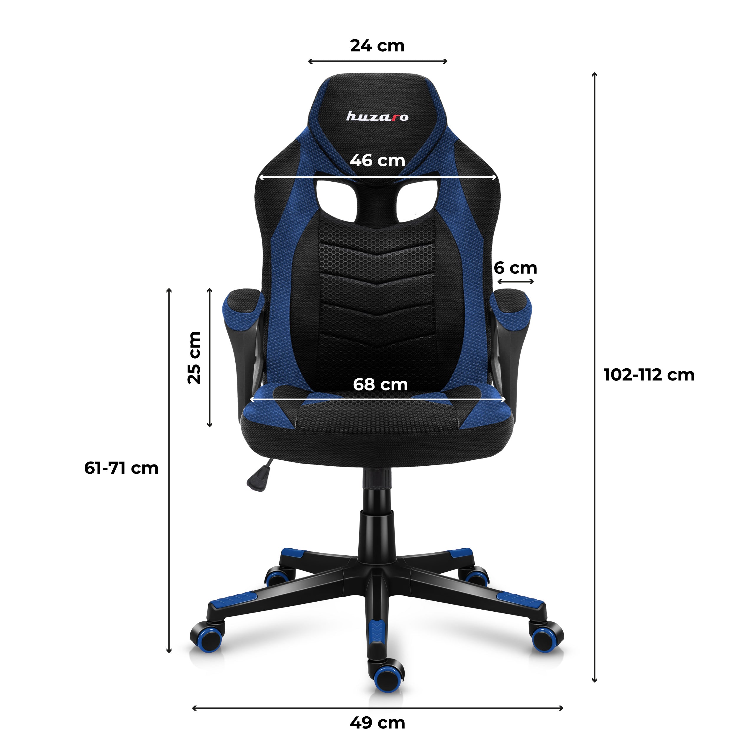 HUZARO FORCE 2.5 Blau Mesh Gaming-Stuhl