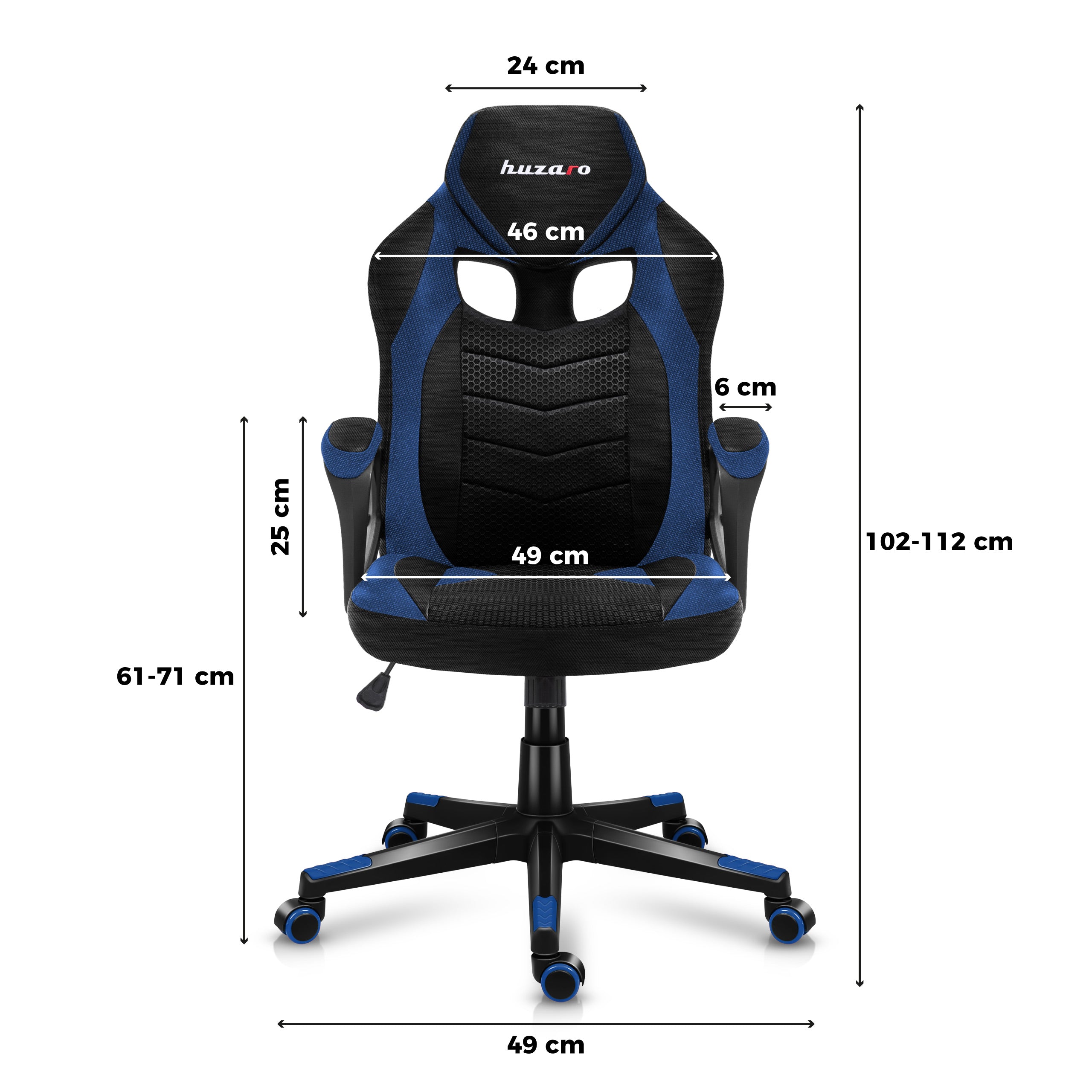 HUZARO FORCE 2.5 Blau Mesh Gaming-Stuhl