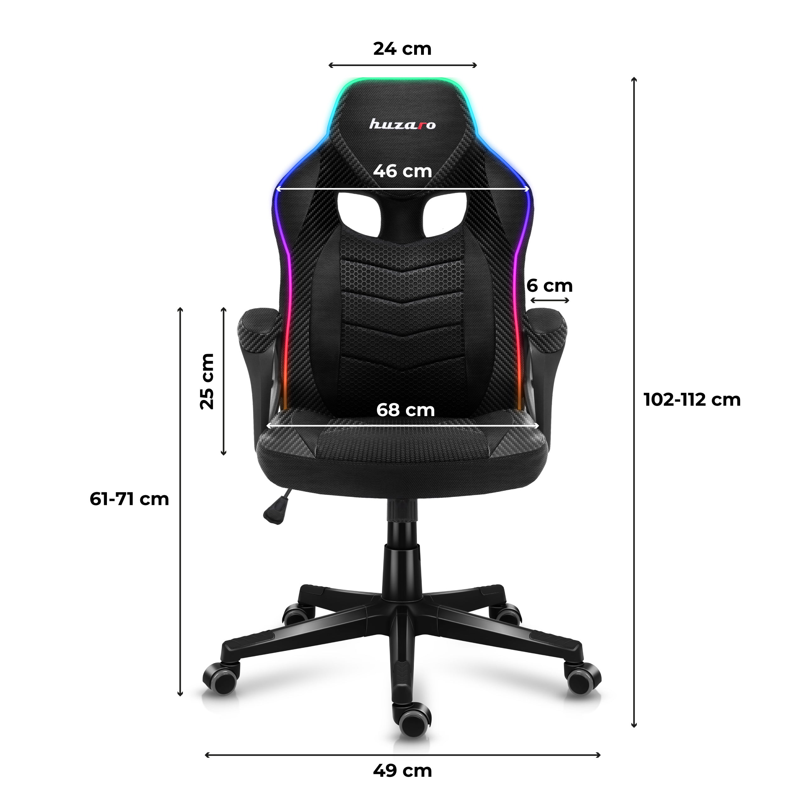 Huzaro Force 2.5 RGB LED Carbon Mesh Gaming-Stuhl