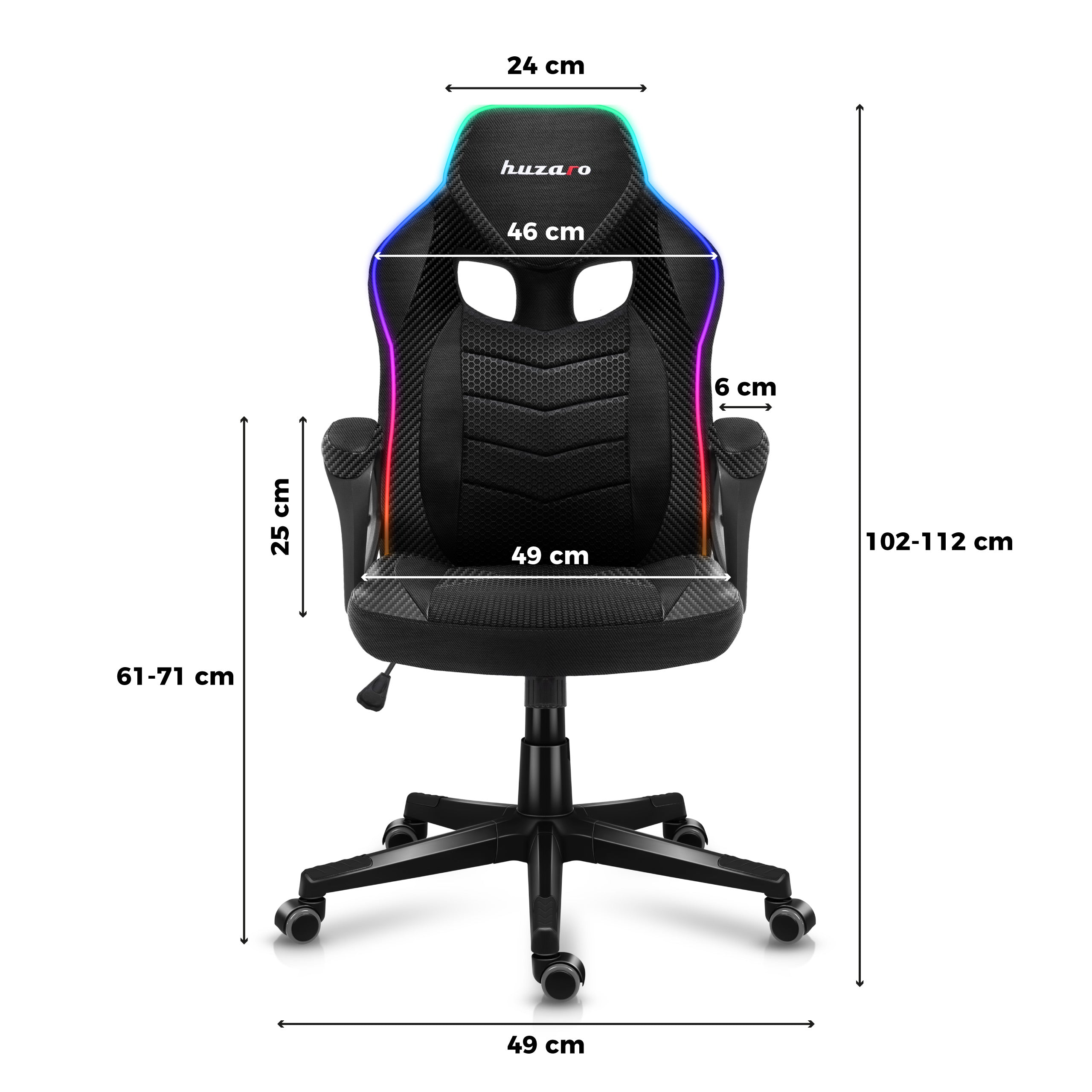 Huzaro Force 2.5 RGB LED Carbon Mesh Gaming-Stuhl