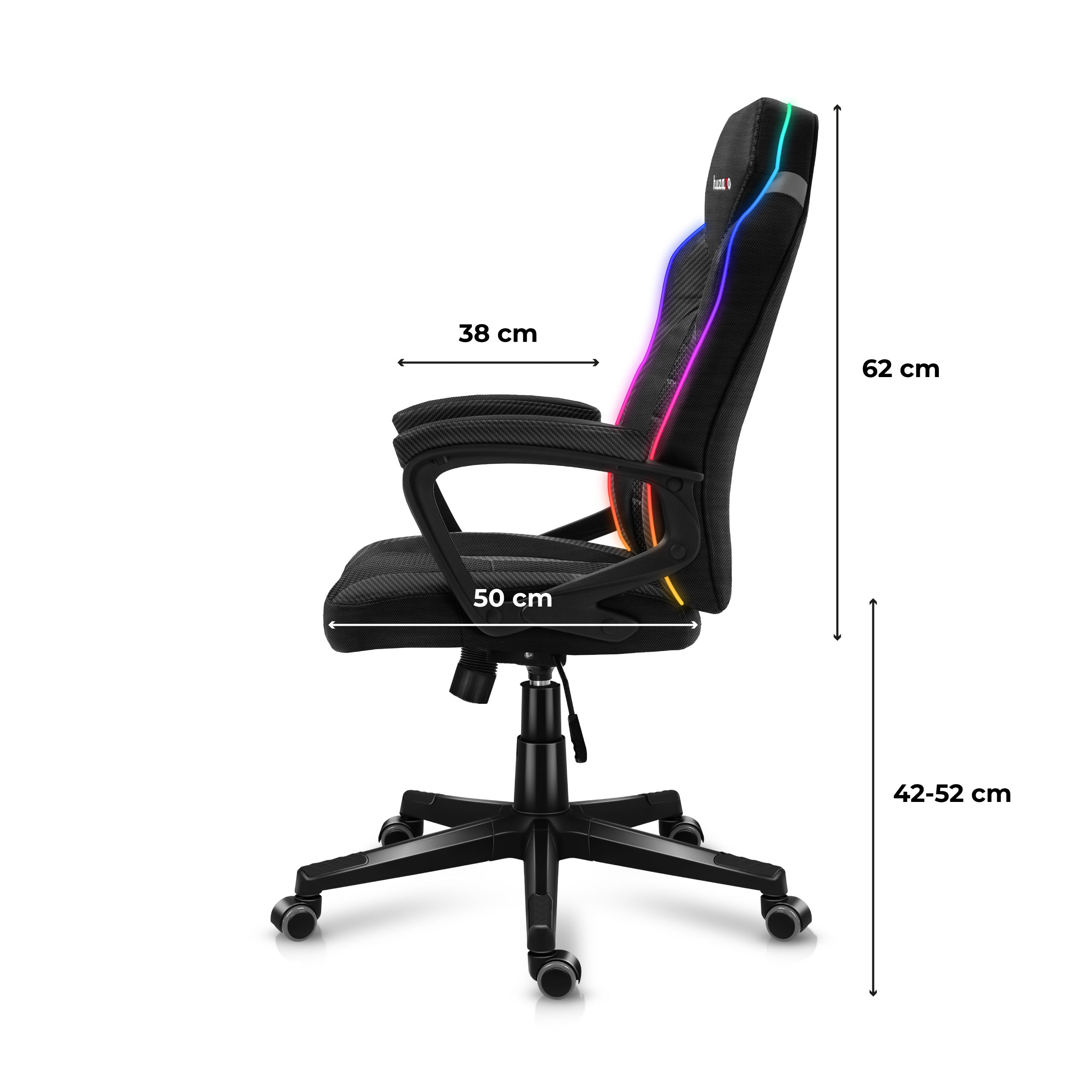 Huzaro Force 2.5 RGB LED Carbon Mesh Gaming-Stuhl