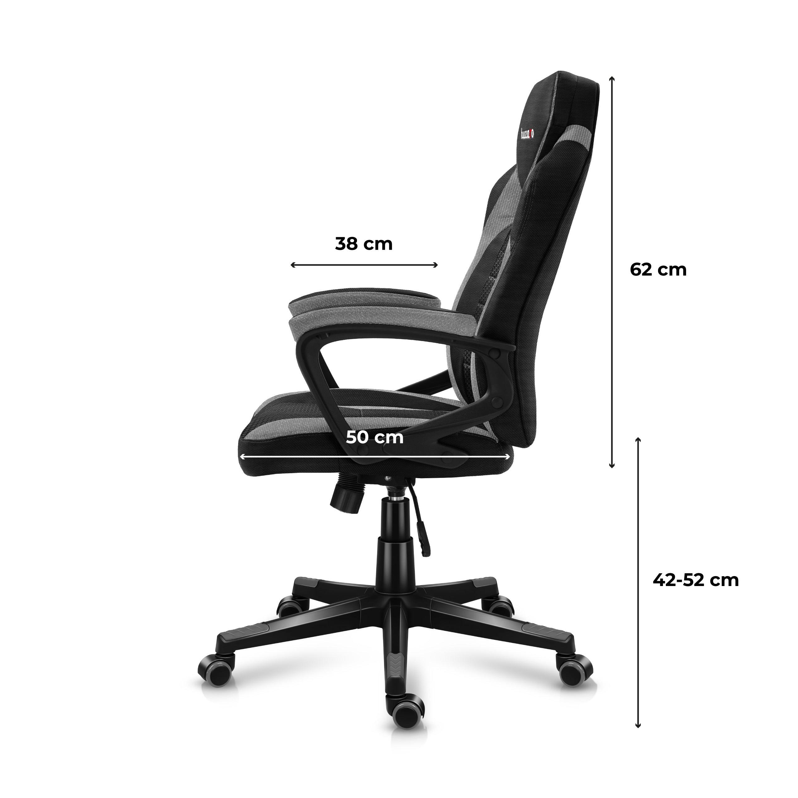 HUZARO FORCE 2.5 Grau Mesh Gaming-Stuhl