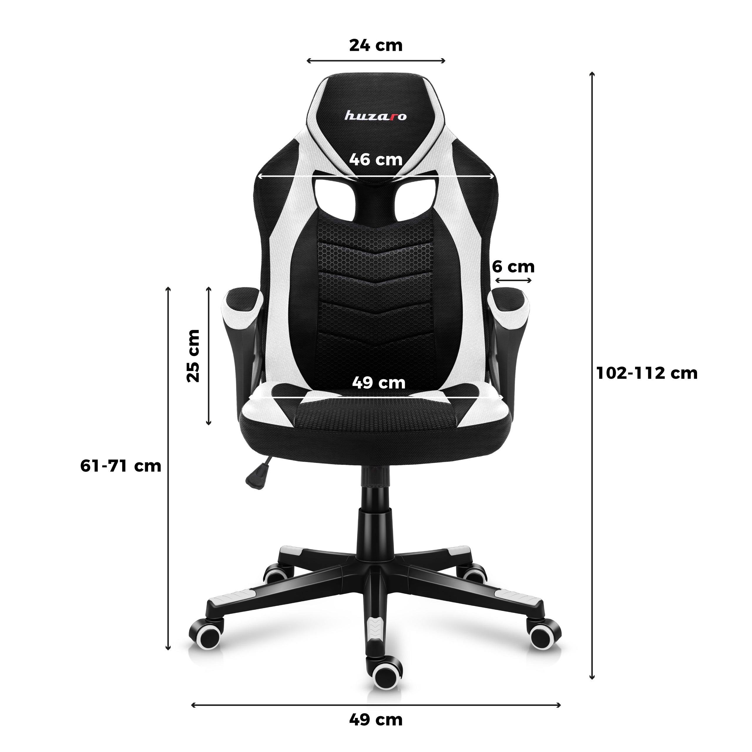 Huzaro Force 2.5 Weiß Mesh Gaming-Stuhl