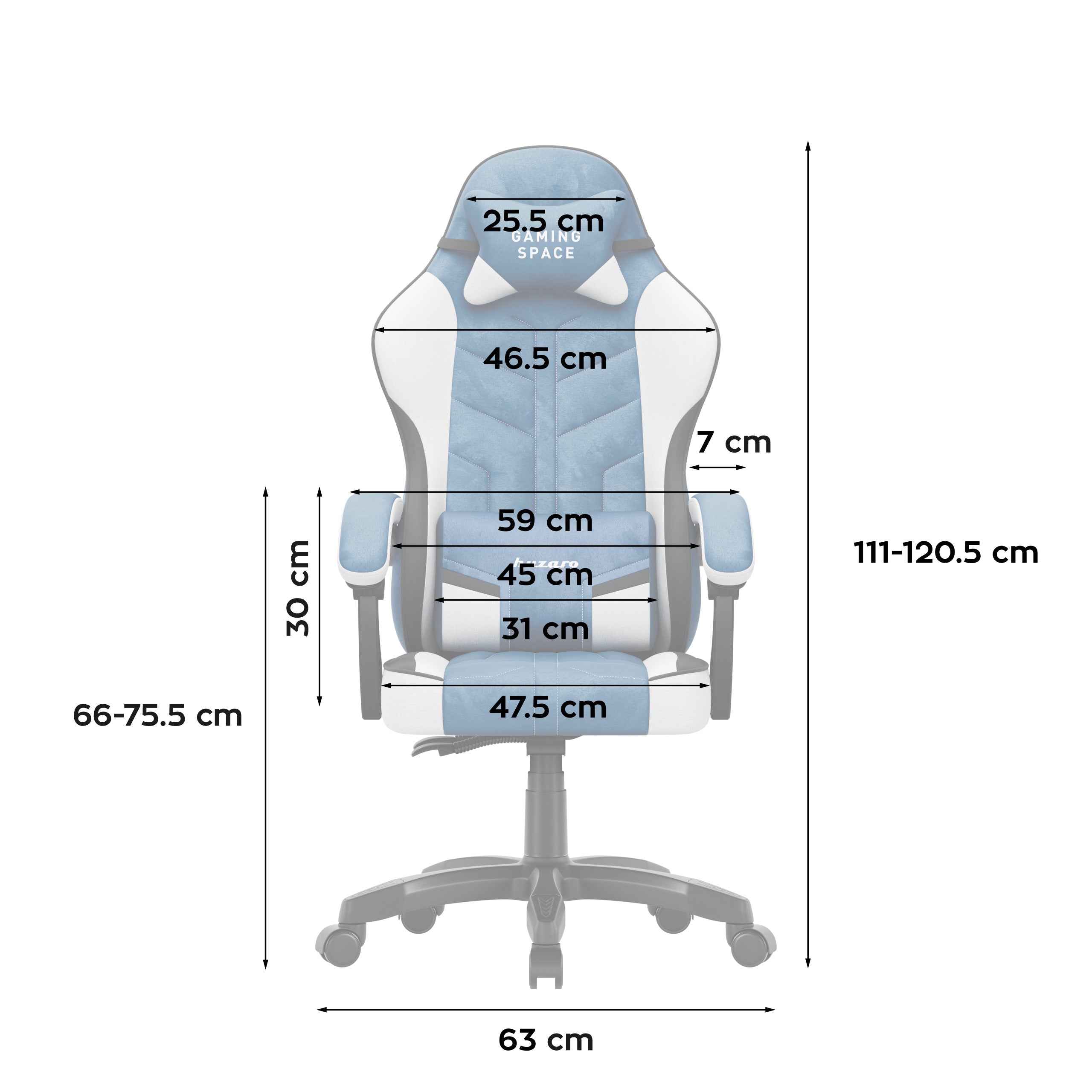 Huzaro Force 2.7 Gaming-Stuhl aus blauem Samt 