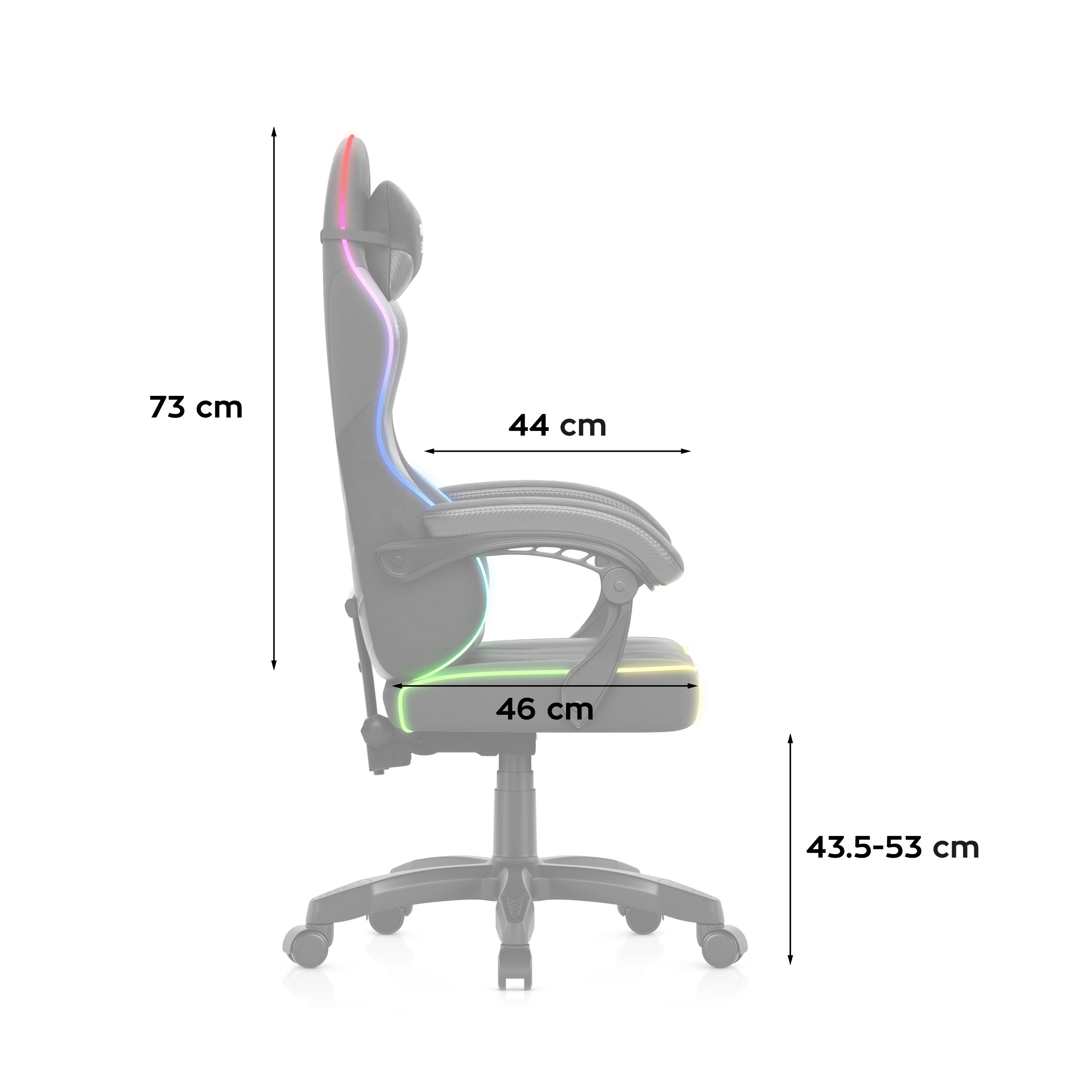 Huzaro Force 2.7 RGB Gaming-Stuhl aus schwarzem Samt 