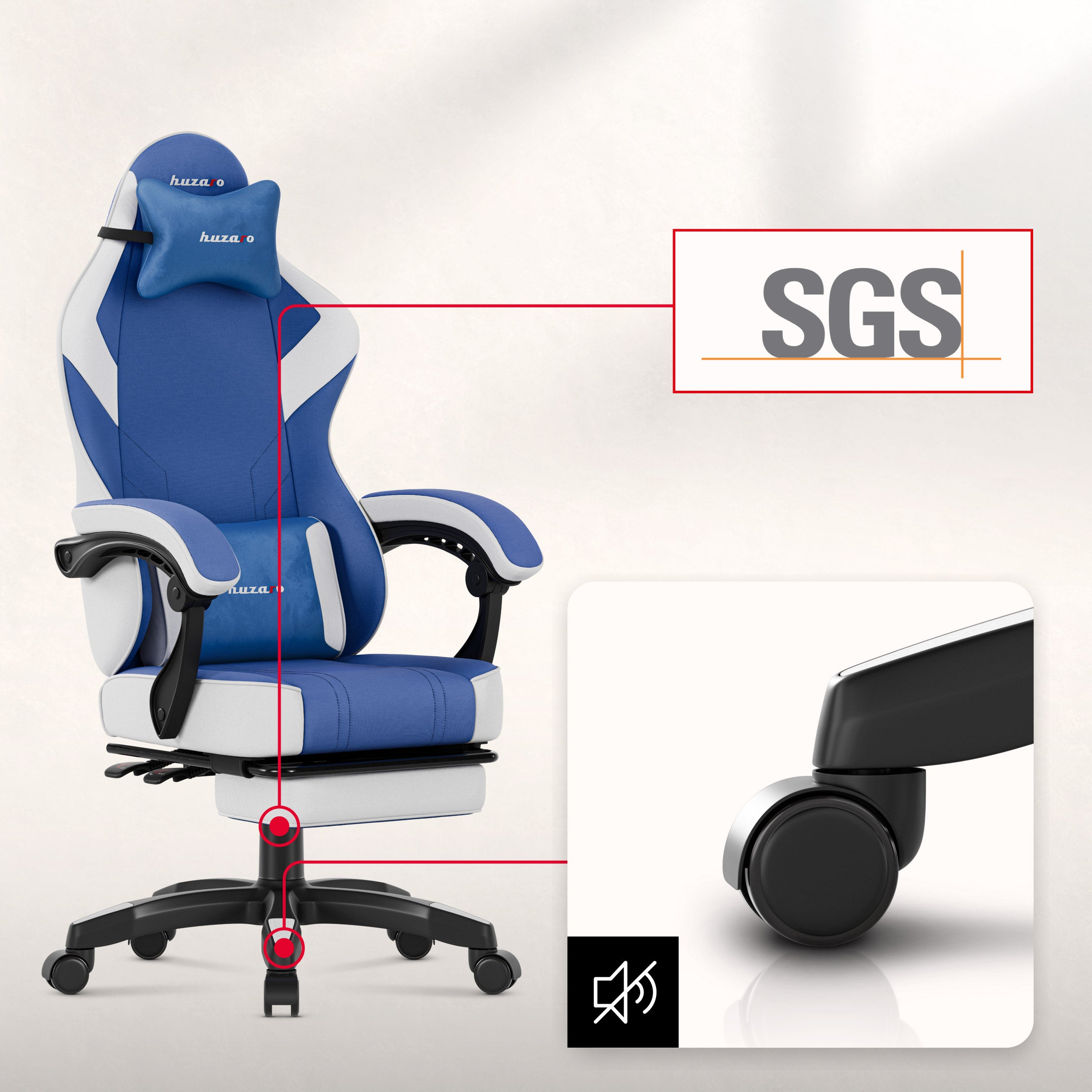 Huzaro Force 3.7 Blue Gaming-Stuhl