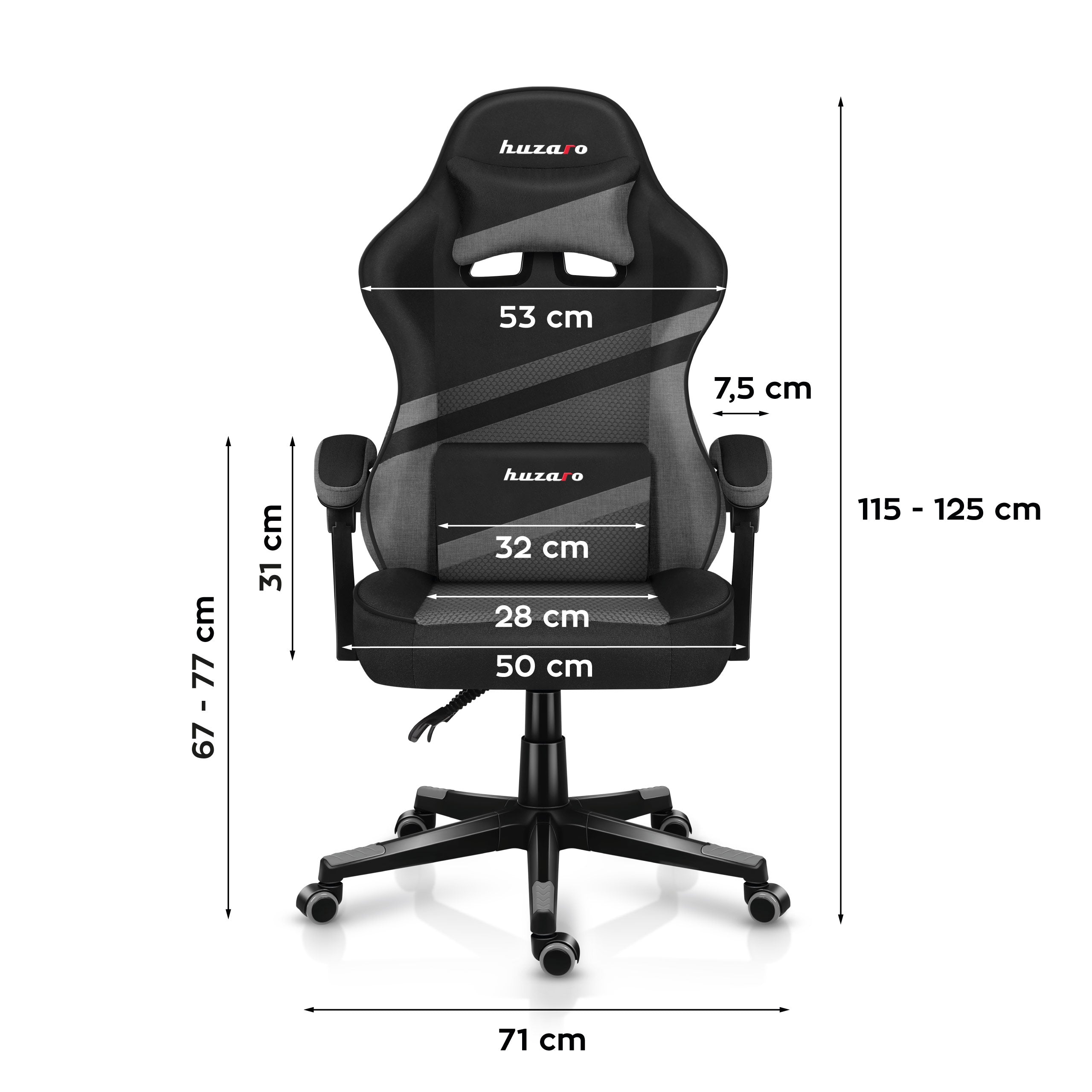 HUZARO FORCE 4.4 Grau Mesh Gaming-Stuhl