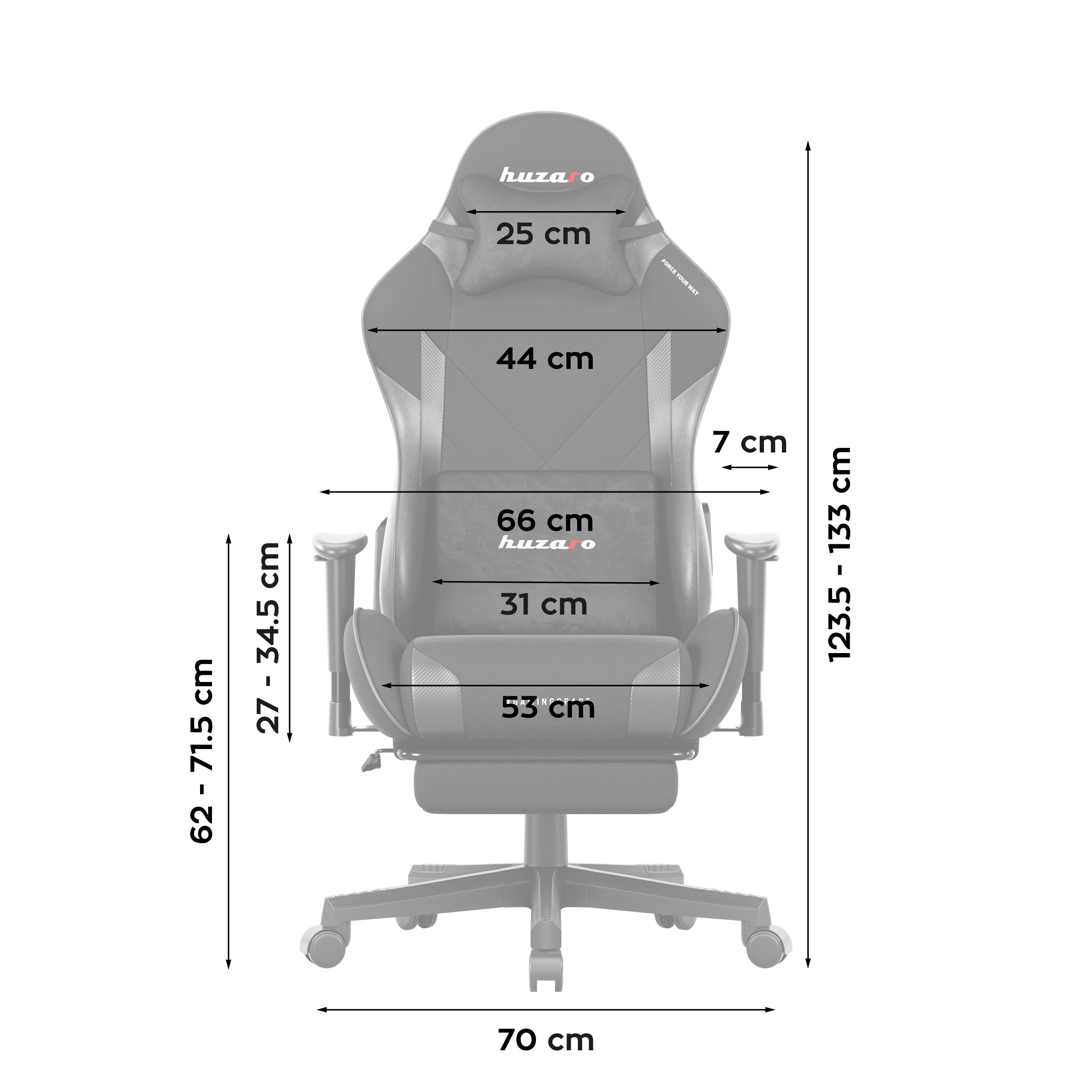 Huzaro Force 5.7 Schwarzer Gaming-Stuhl