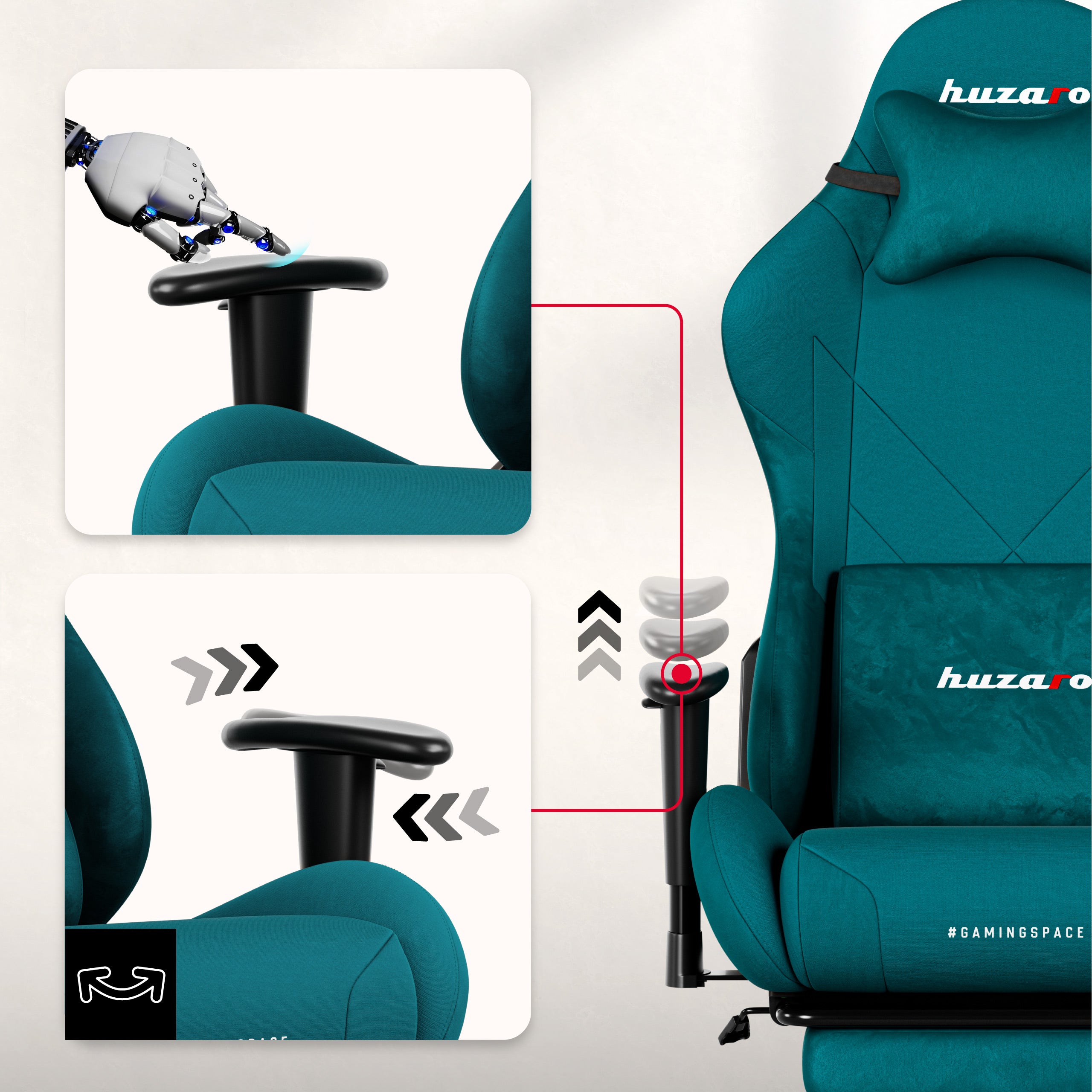 Huzaro Force 5.7 Gaming-Stuhl in Teal