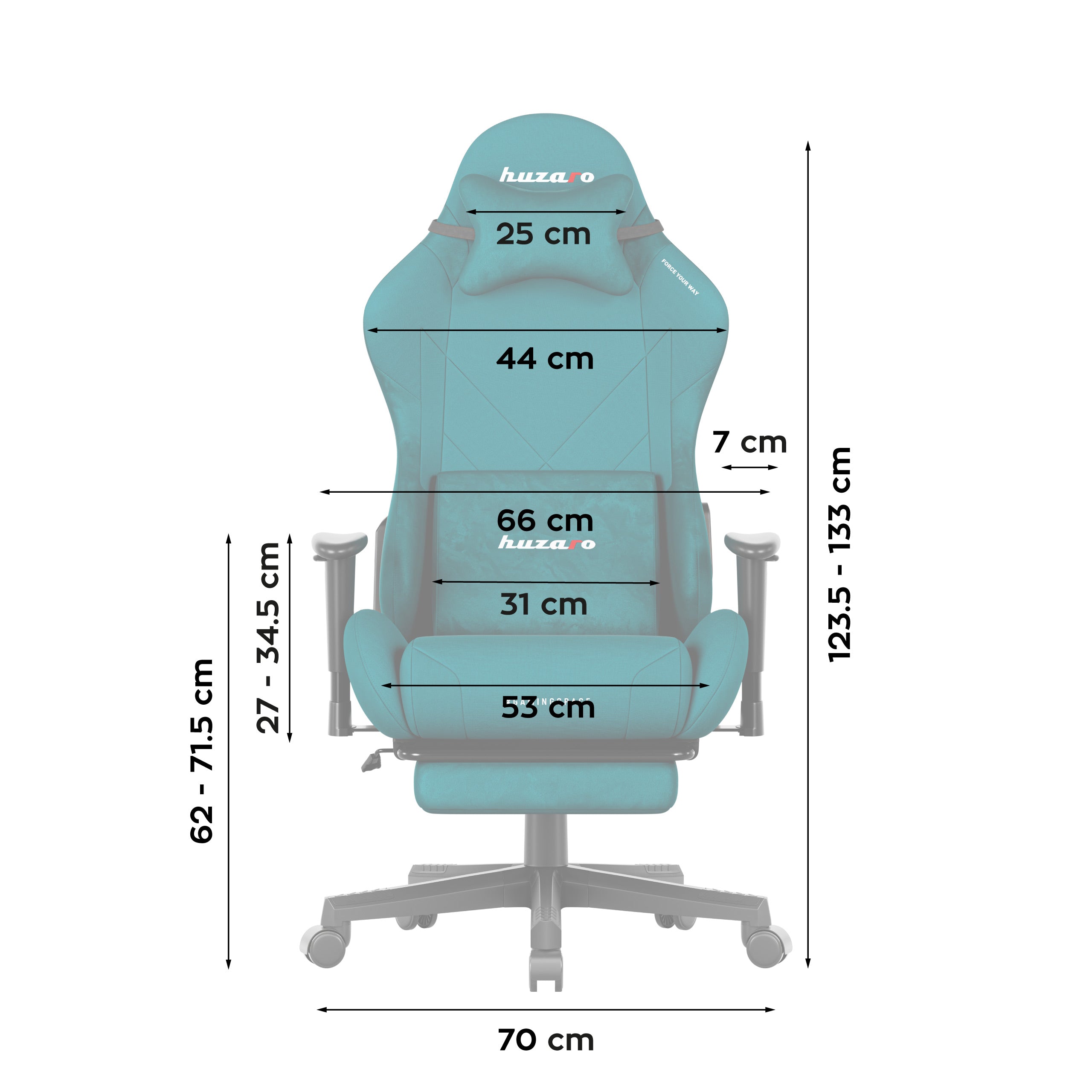 Huzaro Force 5.7 Gaming-Stuhl in Teal