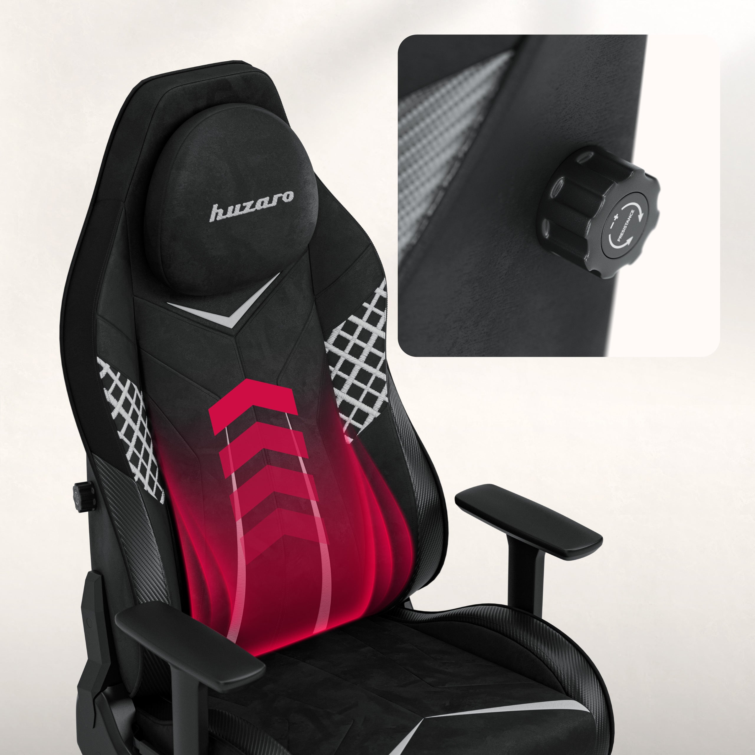 Fotel gamingowy zamszowy Huzaro Force 8.3 Carbon Black