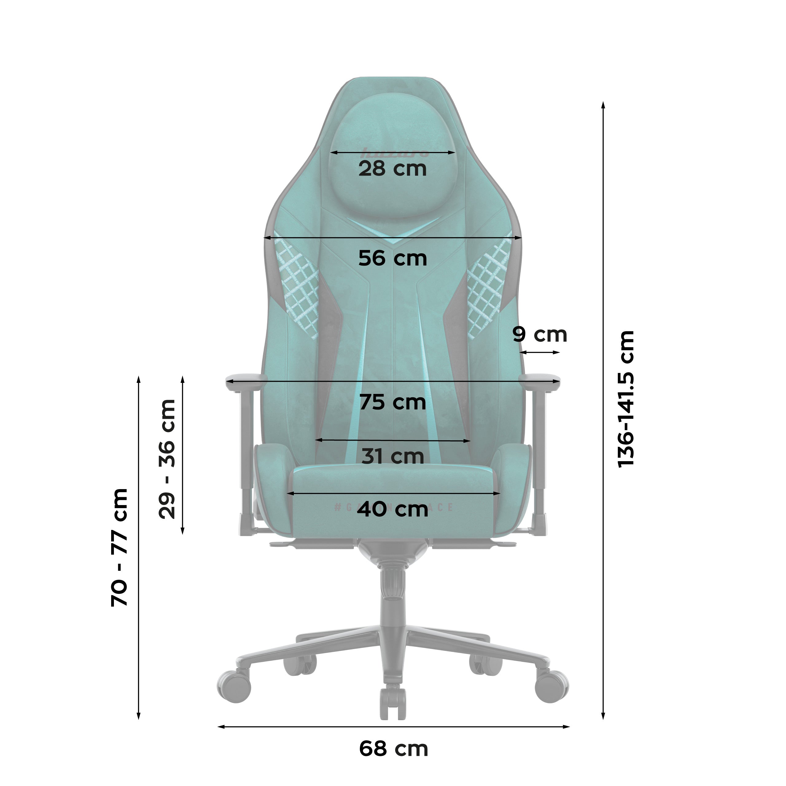 Fotel gamingowy zamszowy Huzaro Force 8.3 Green