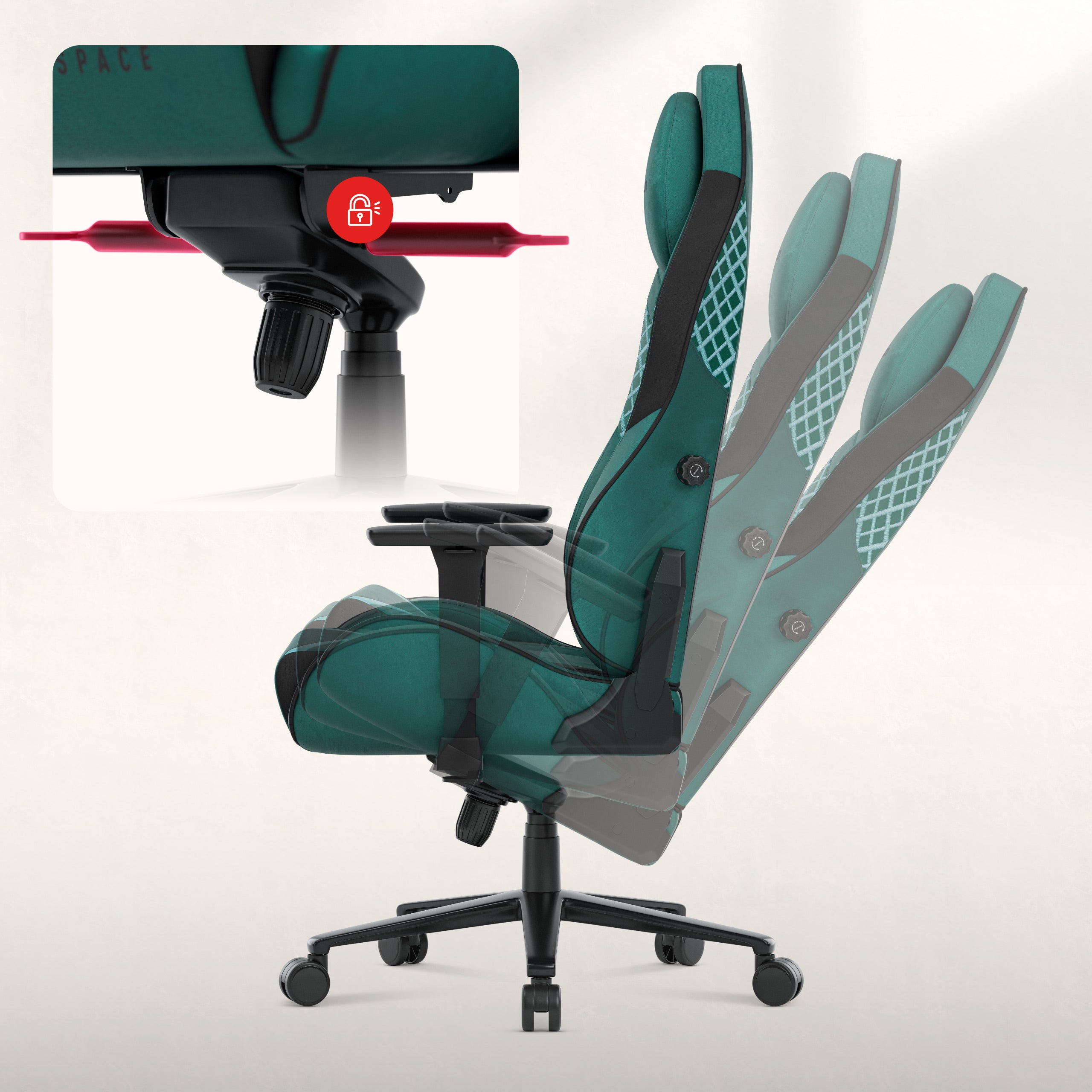 Fotel gamingowy zamszowy Huzaro Force 8.3 Green