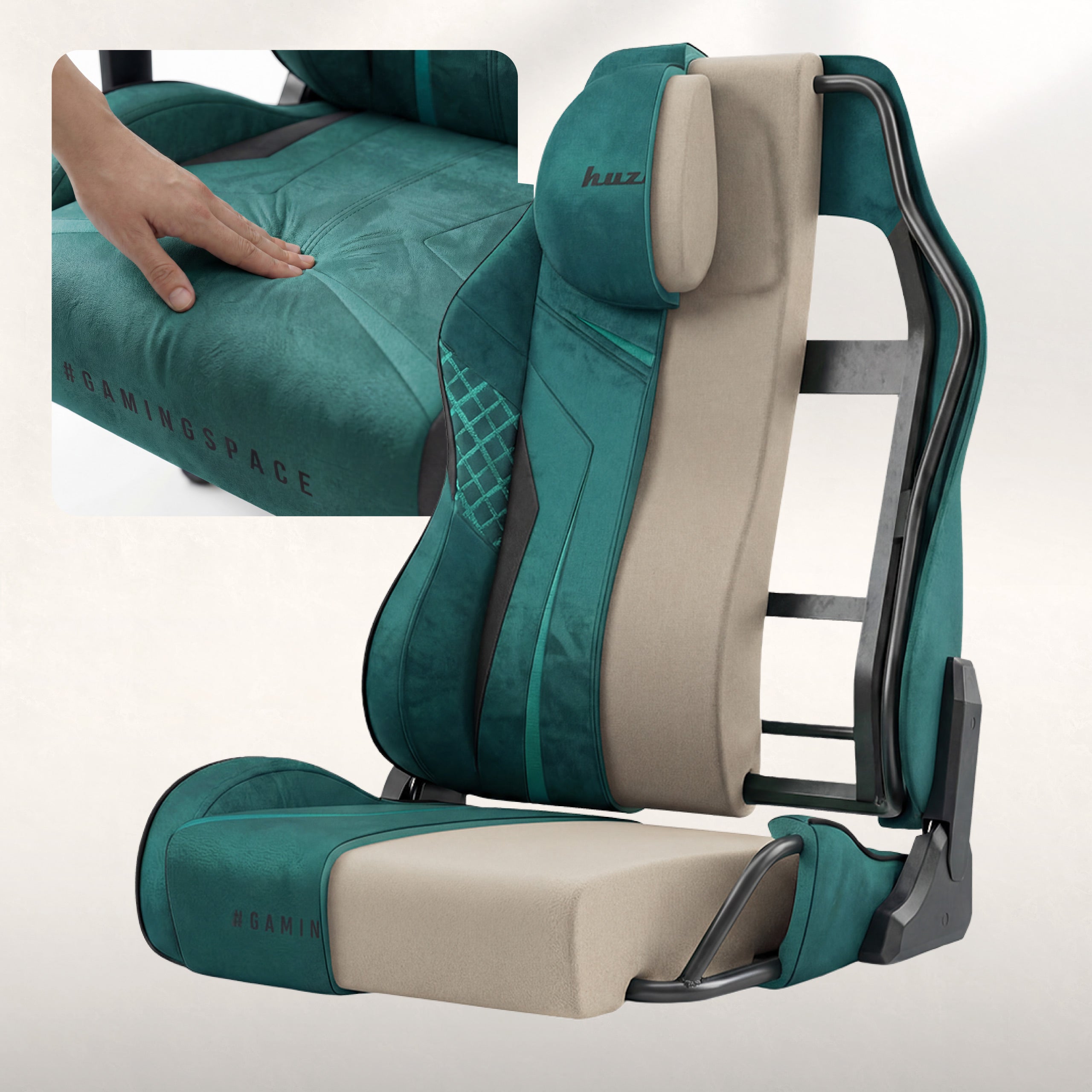 Fotel gamingowy zamszowy Huzaro Force 8.3 Green