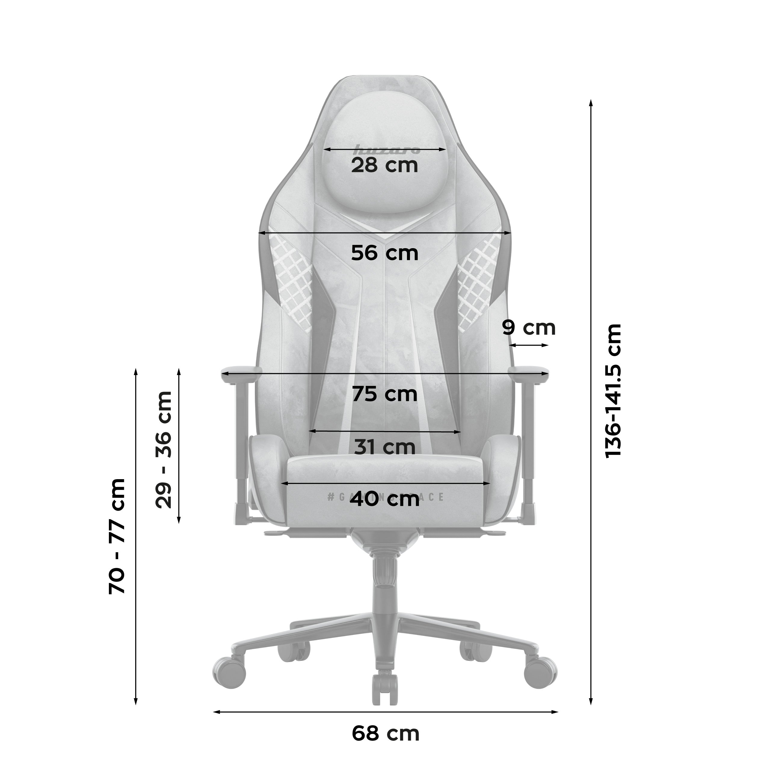 Fotel gamingowy zamszowy Huzaro Force 8.3 Grey