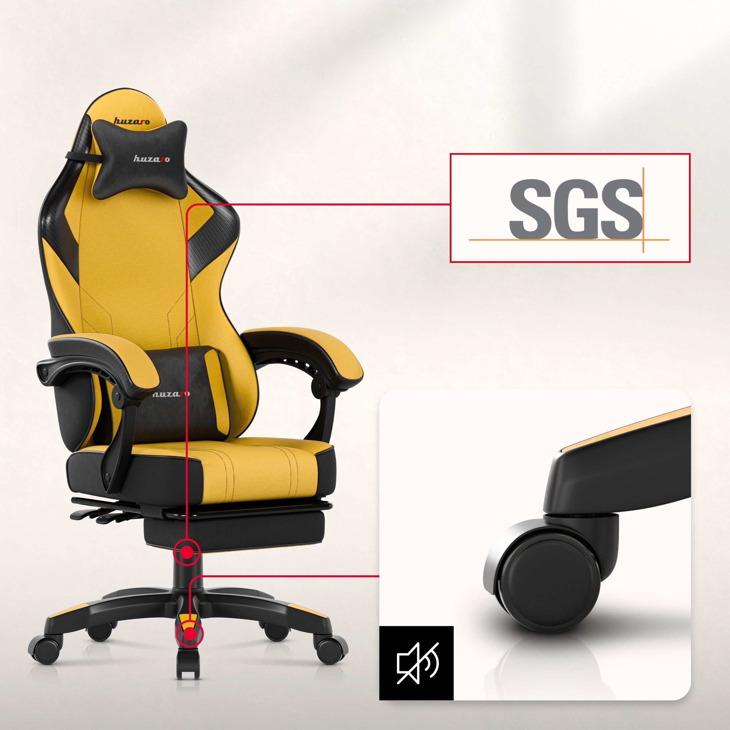 Huzaro Force 3.7 Yellow Gaming-Stuhl