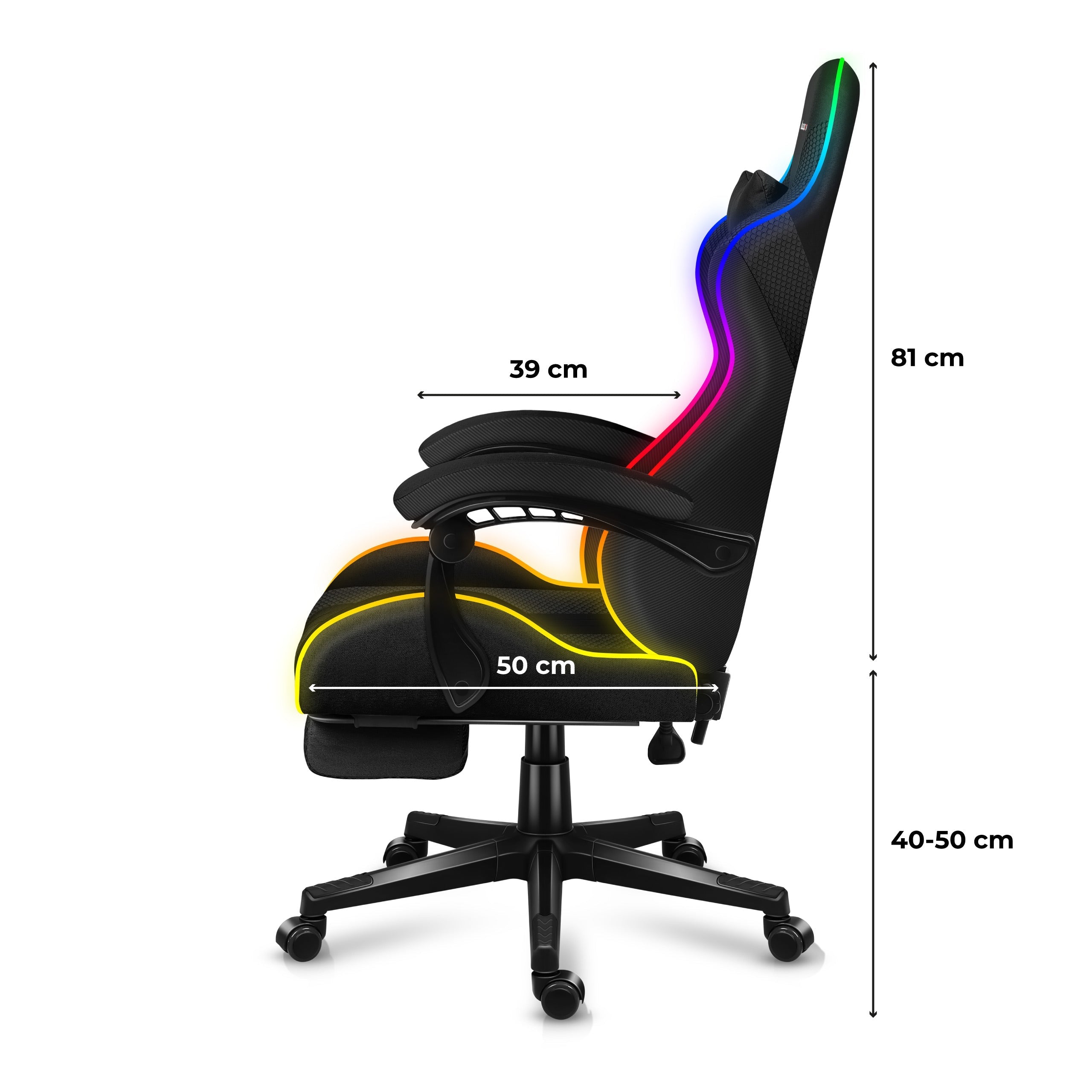 HUZARO Force 4.7 RGB LED Mesh Gaming-Stuhl