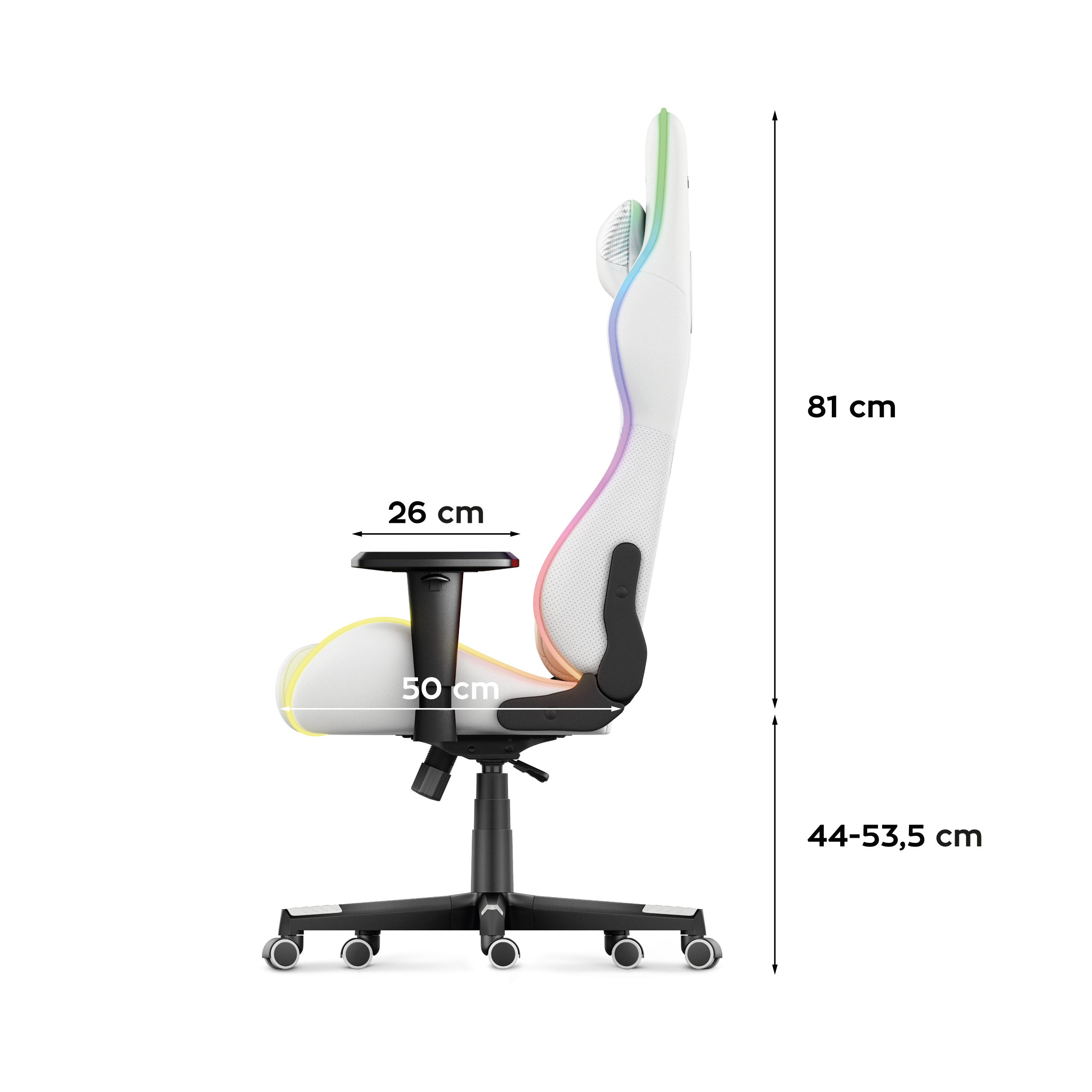 HUZARO FORCE 6.2 Weiß RGB LED Gaming-Stuhl