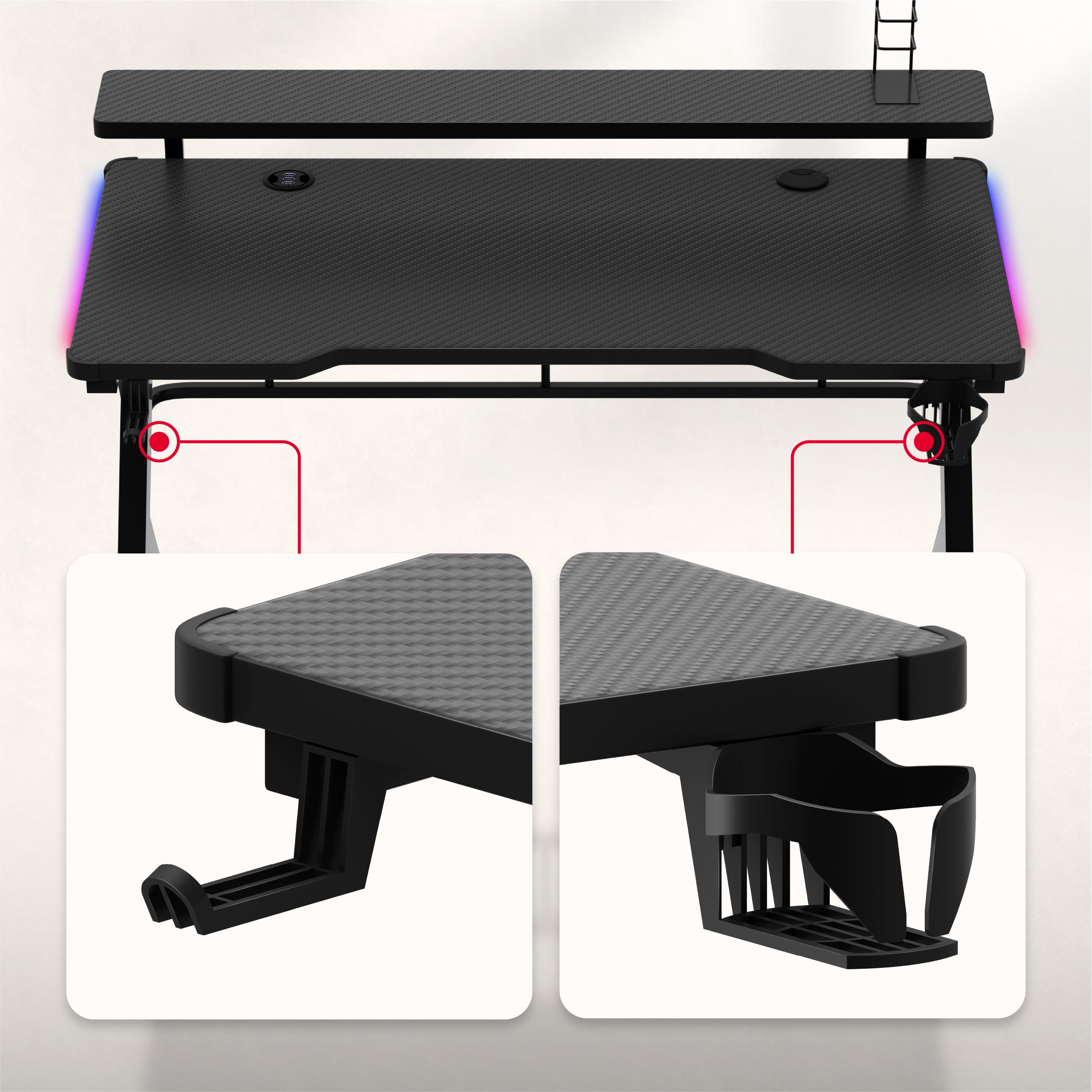Huzaro Hero 5.0 RGB-LED-Gaming-Tisch