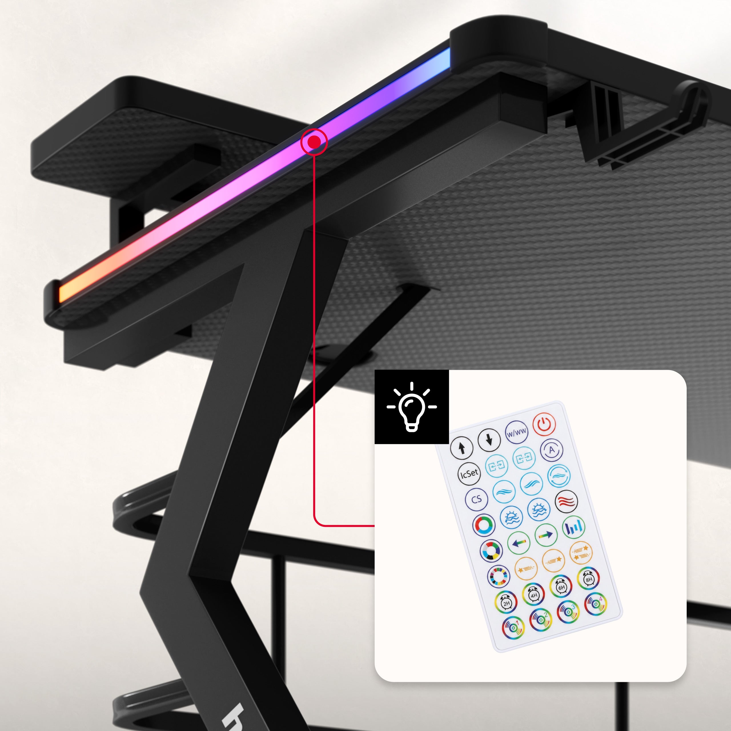 Huzaro Hero 5.0 RGB-LED-Gaming-Tisch