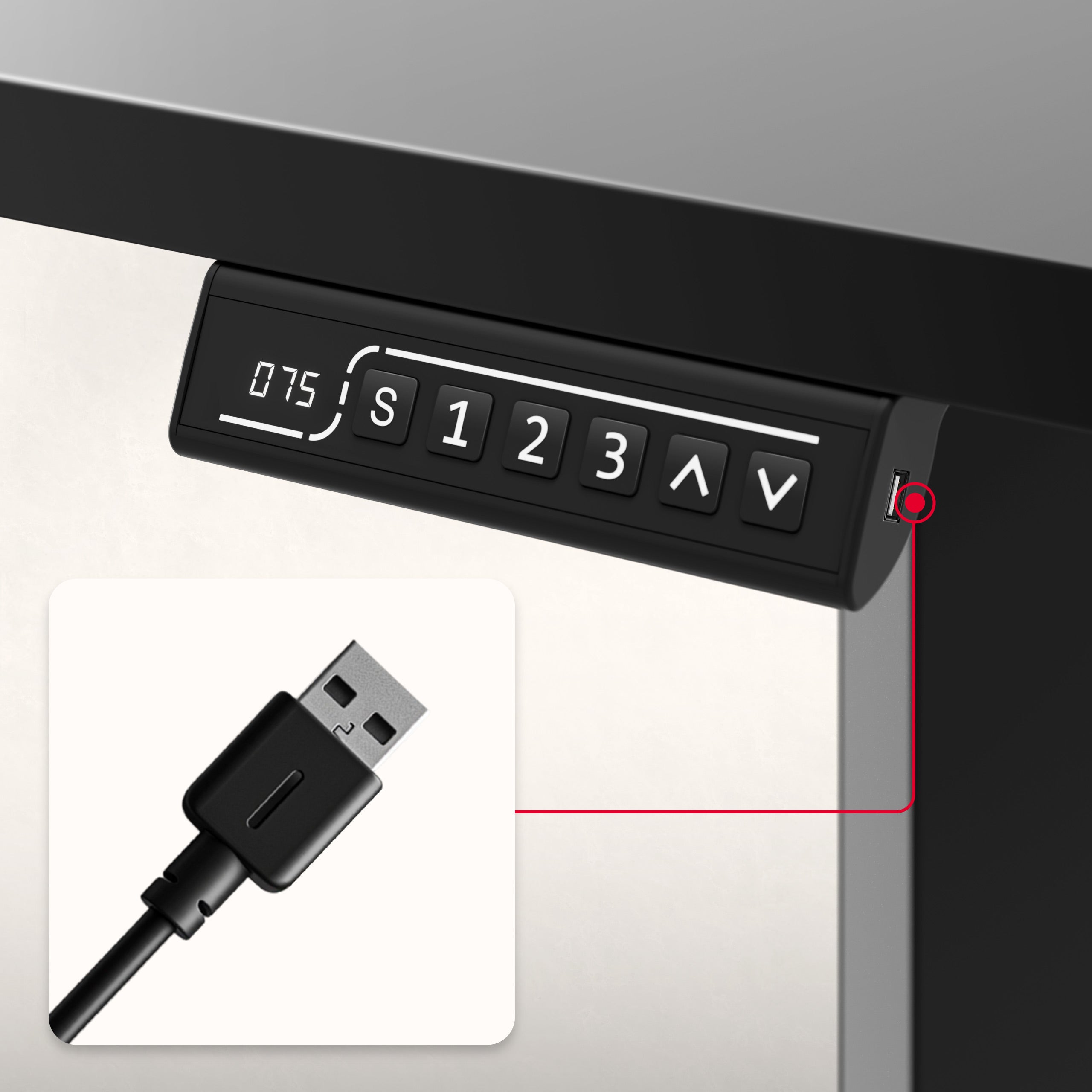 USB-Buchse und C-Eingang