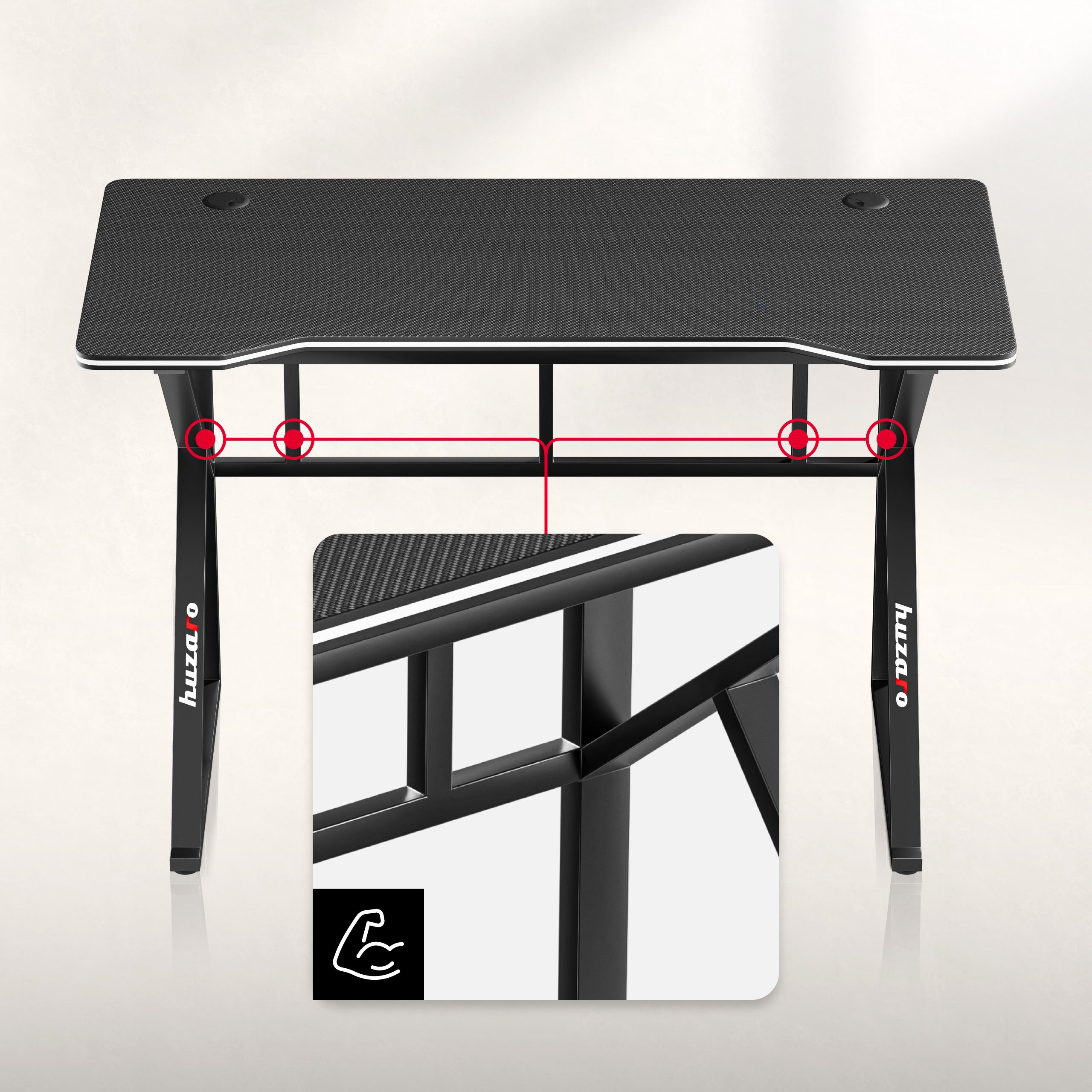 Huzaro Hero 1.6 Gaming-Schreibtisch Schwarz