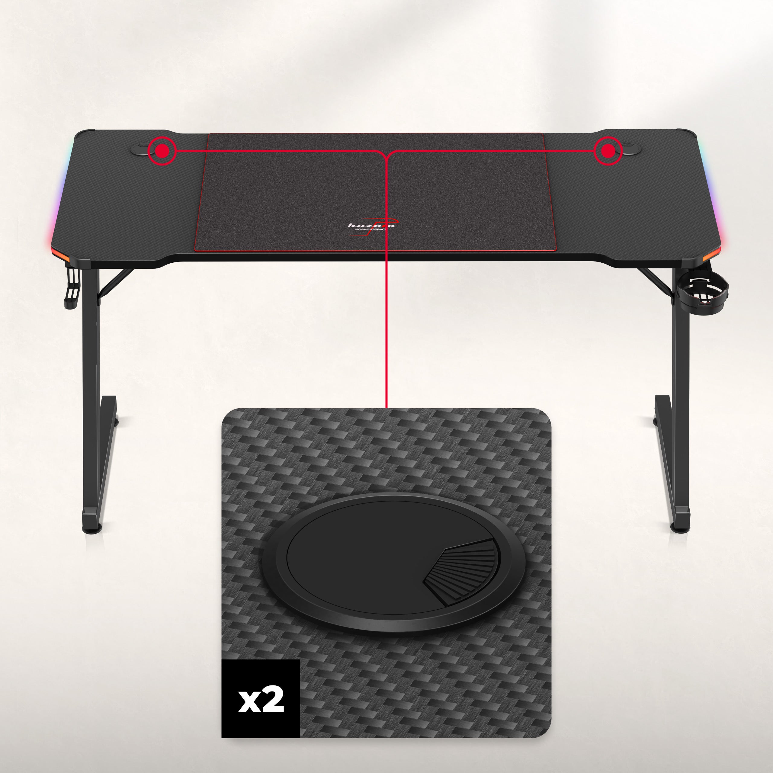 Huzaro Hero 3.3 Gaming-Schreibtisch RGB LED