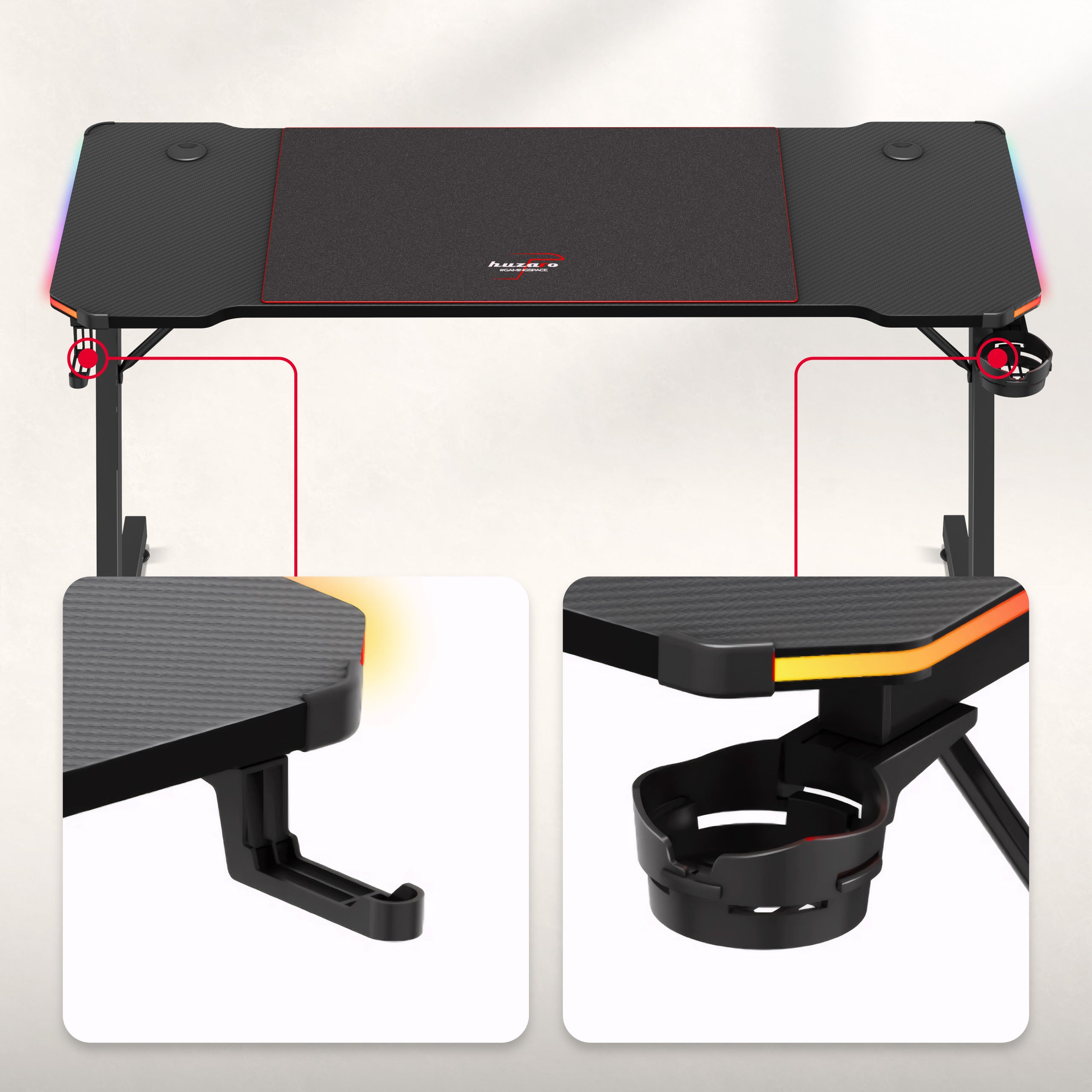 Huzaro Hero 3.3 Gaming-Schreibtisch RGB LED