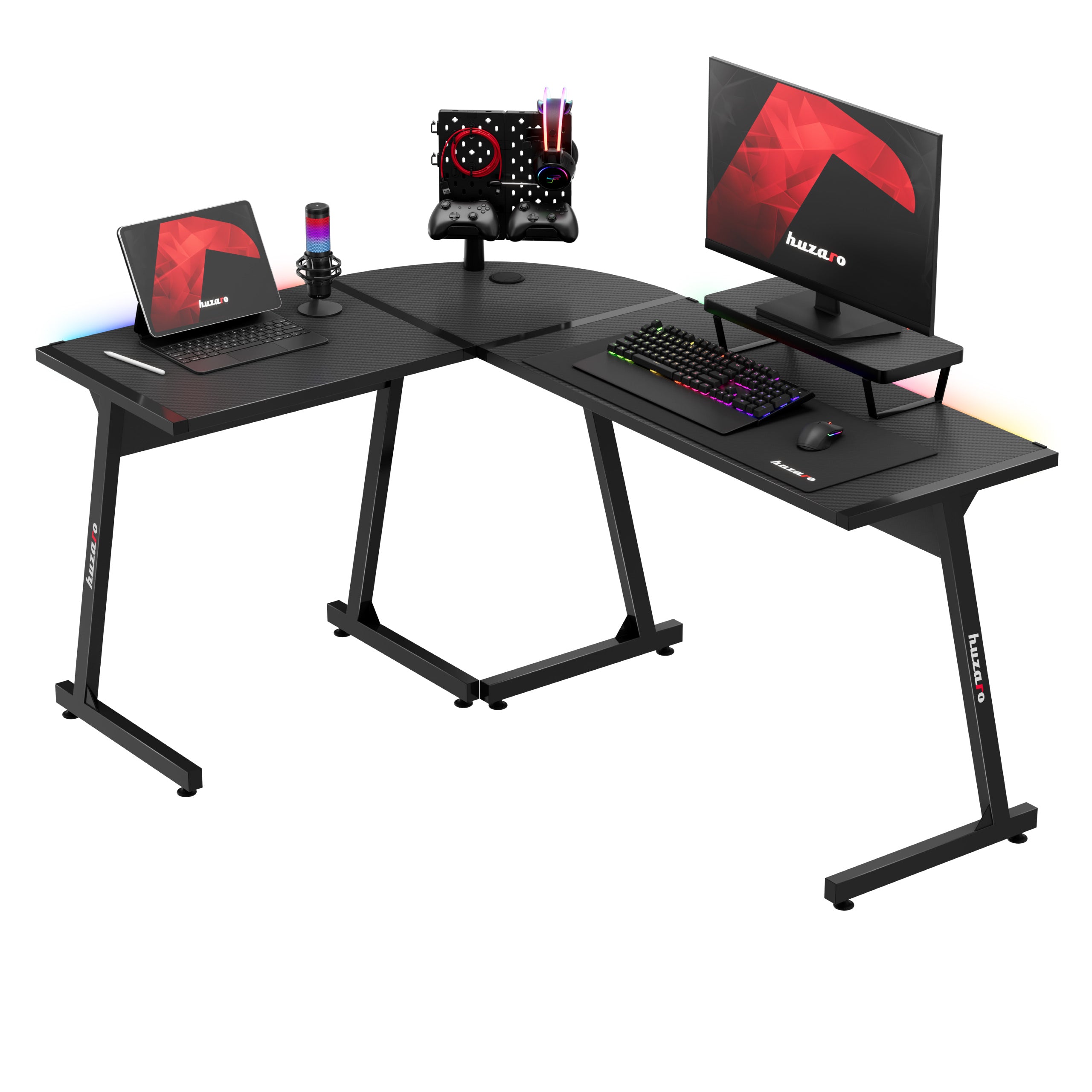Huzaro Hero 6.0 RGB schwarz Eck-Gaming-Tisch