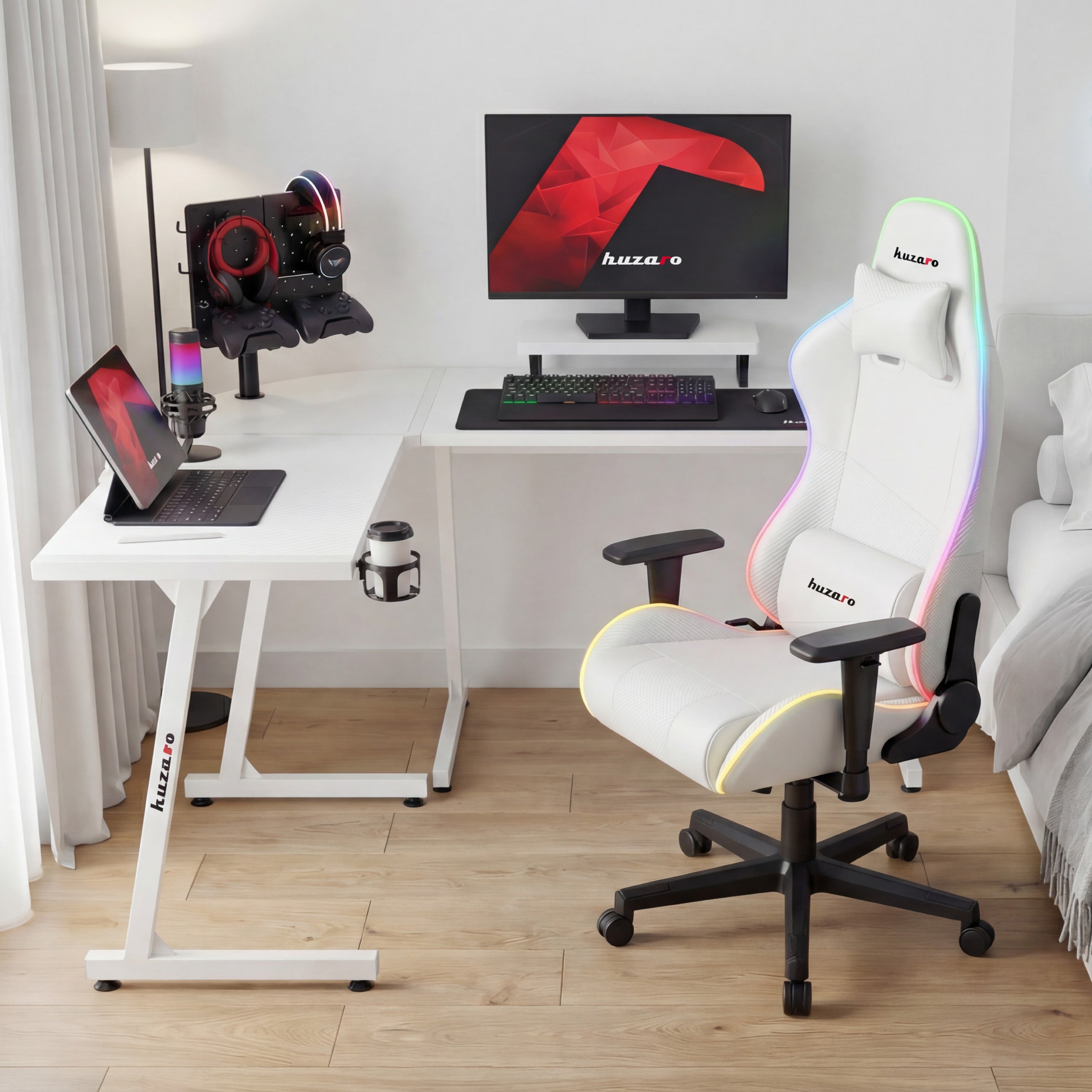 Huzaro Hero 6.0 Eck-Gaming-Schreibtisch weiß