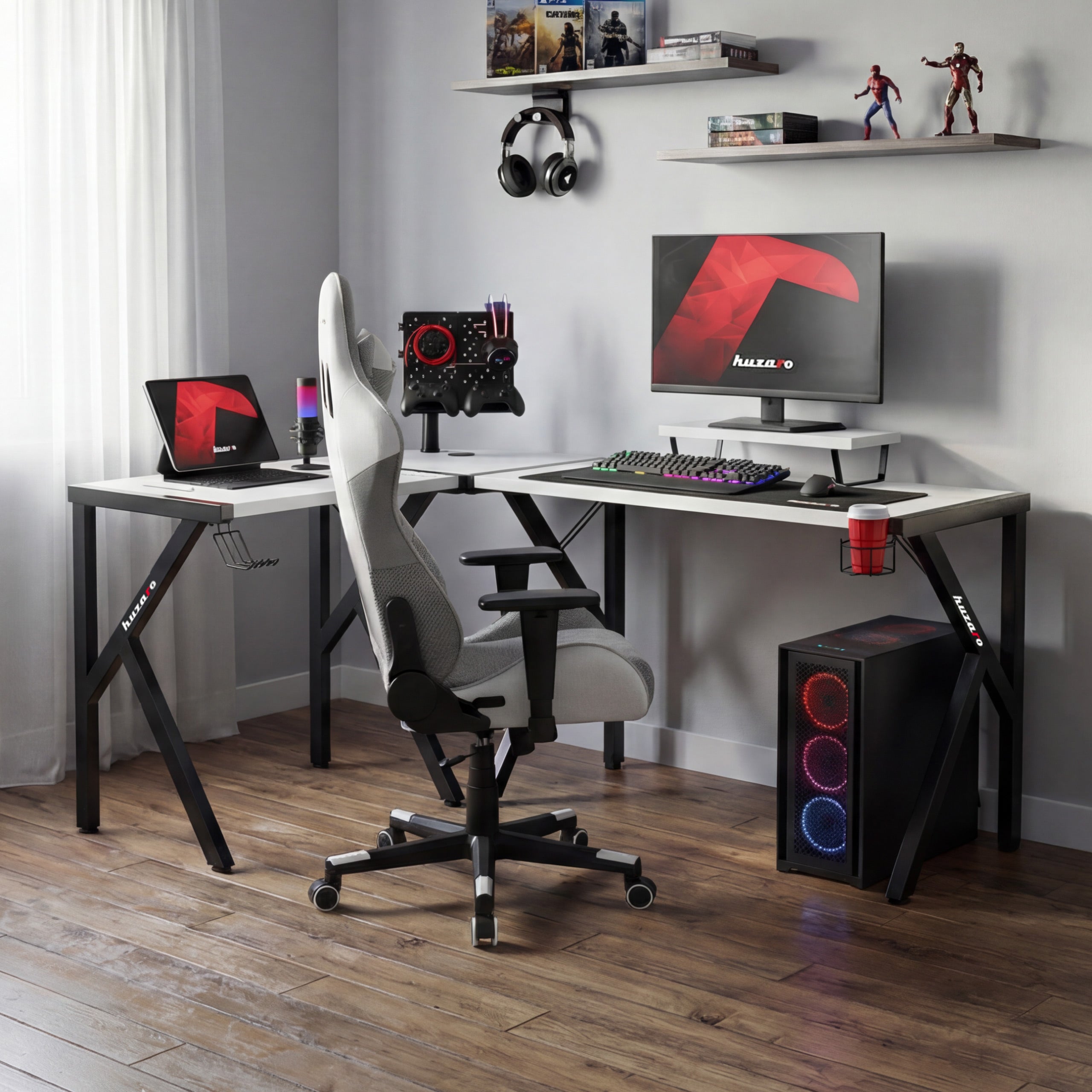 Huzaro Hero 6.3 Eck-Gaming-Schreibtisch weiß