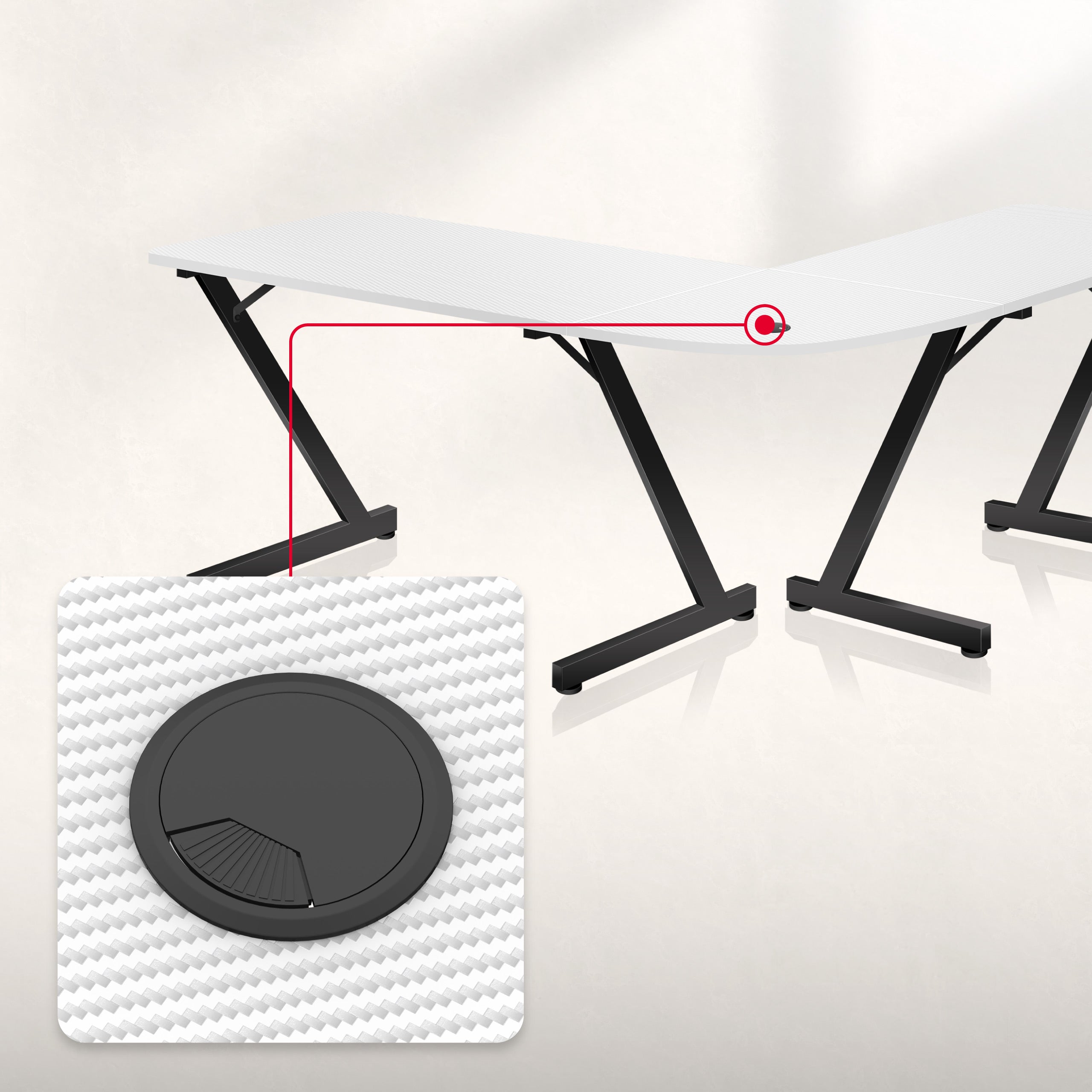Huzaro Hero 7.0 Weiß Gaming-Schreibtisch