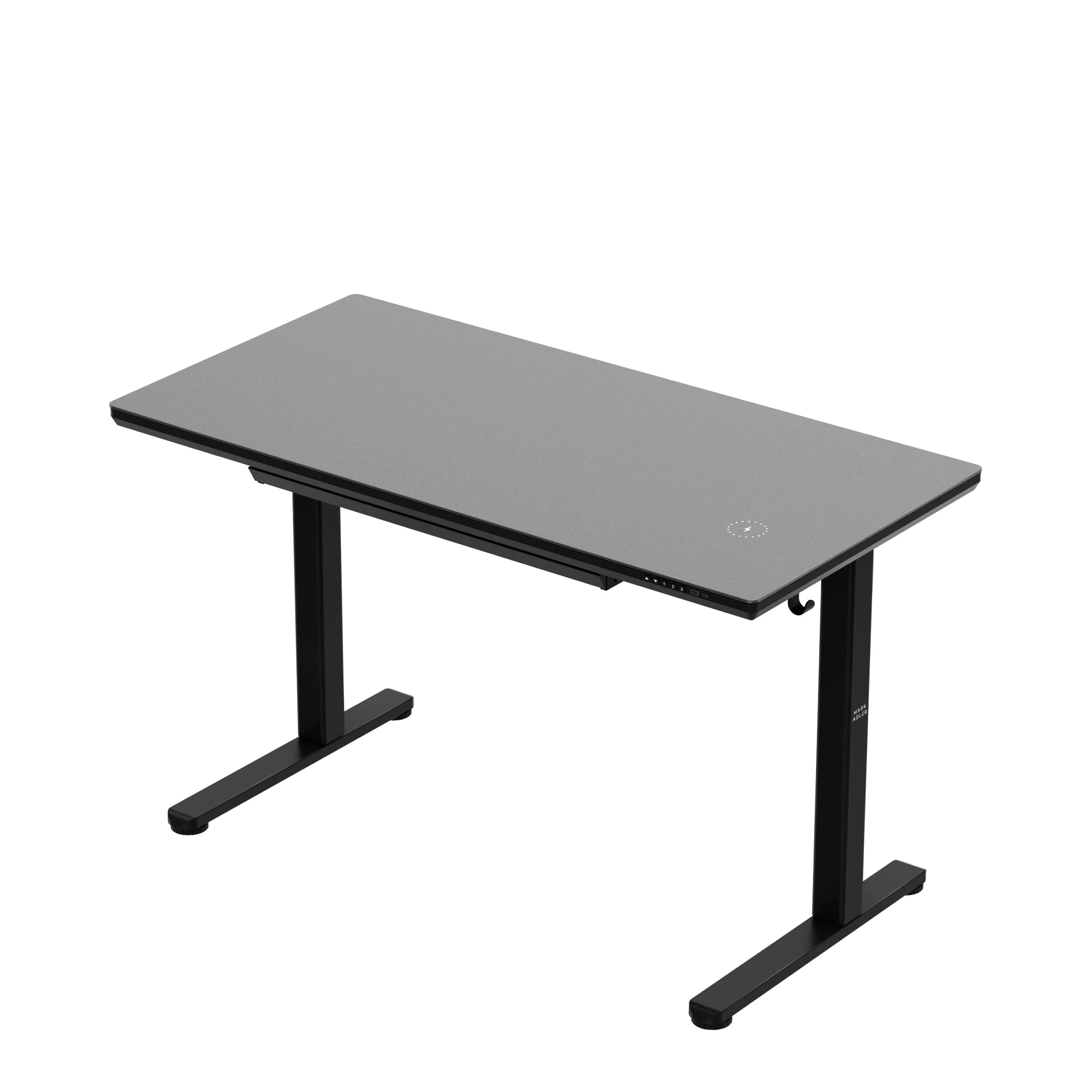 Markadler Leader 8.5 Schwarz Höhenverstellbarer Schreibtisch mit Glasplatte