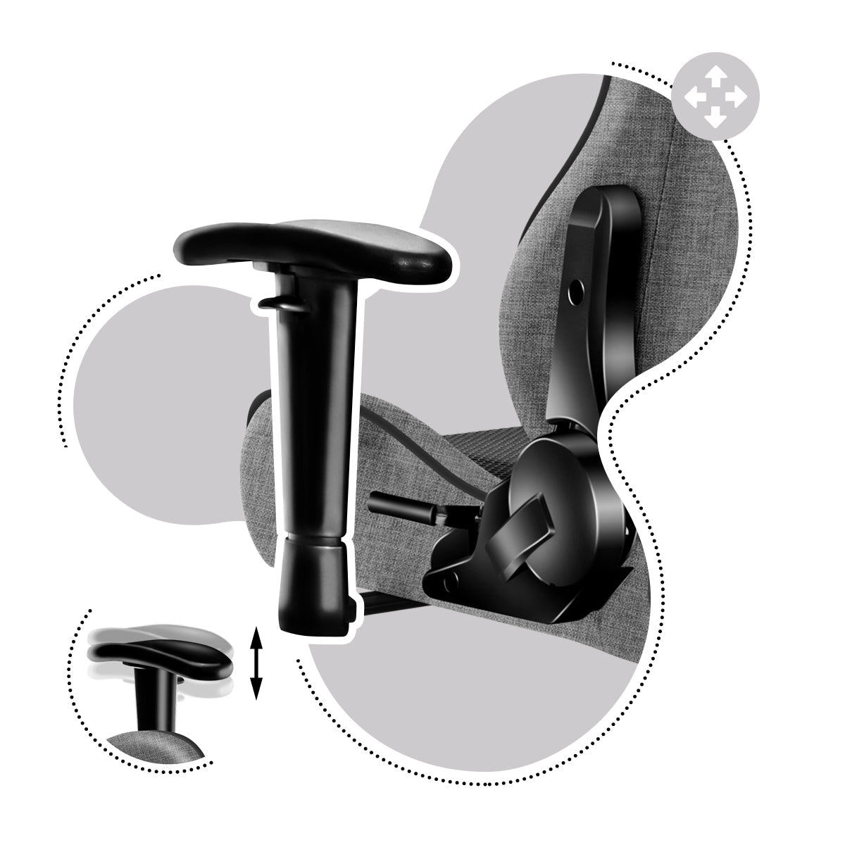 Verstellbare, rutschfeste, weiche Armlehnen