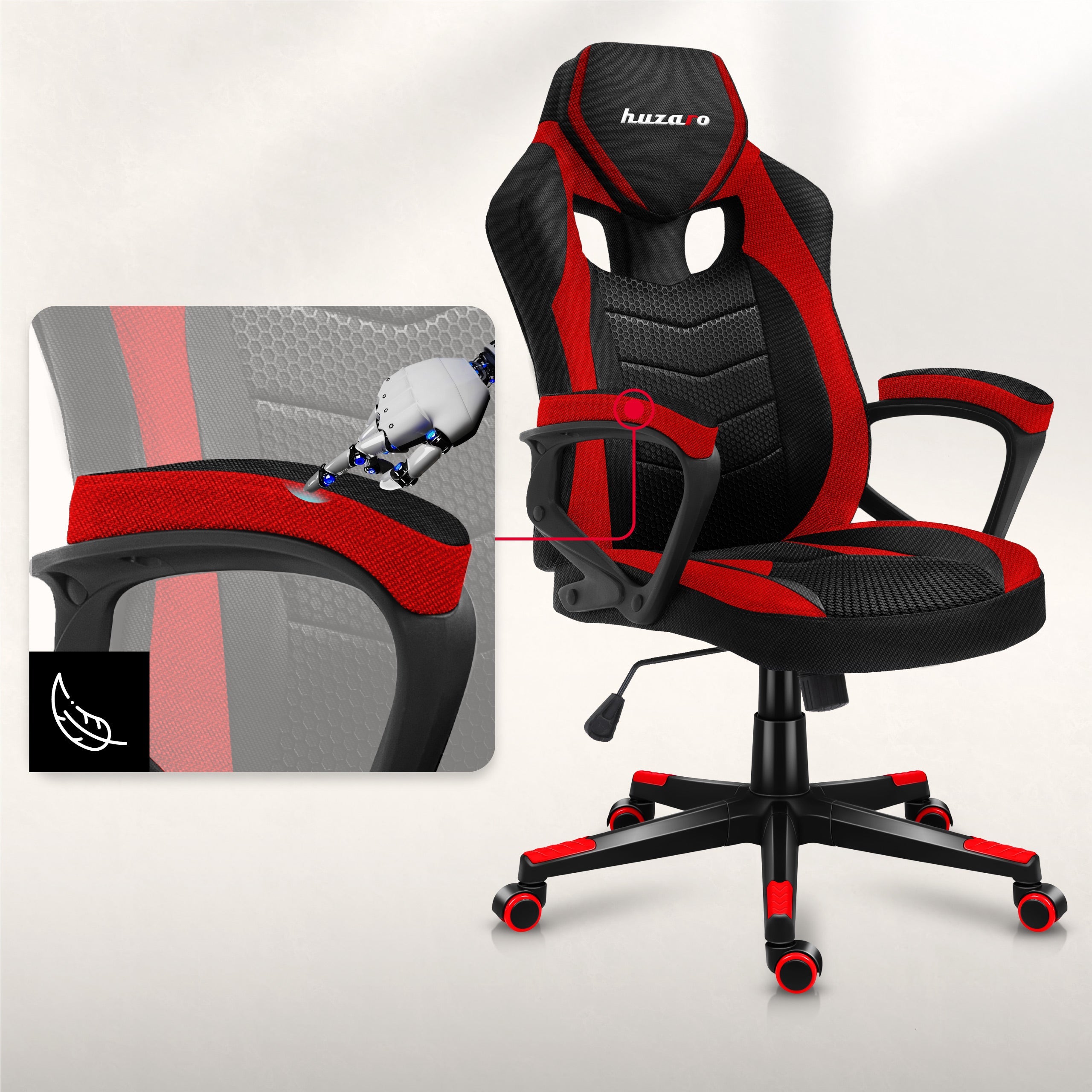 Rutschfeste, weiche Armlehnen