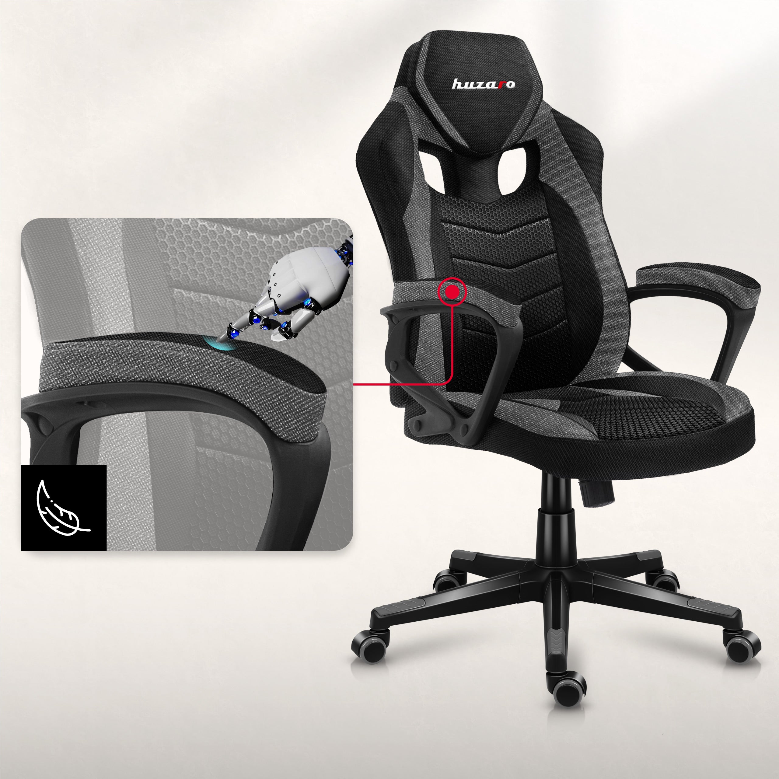 Rutschfeste, weiche Armlehnen