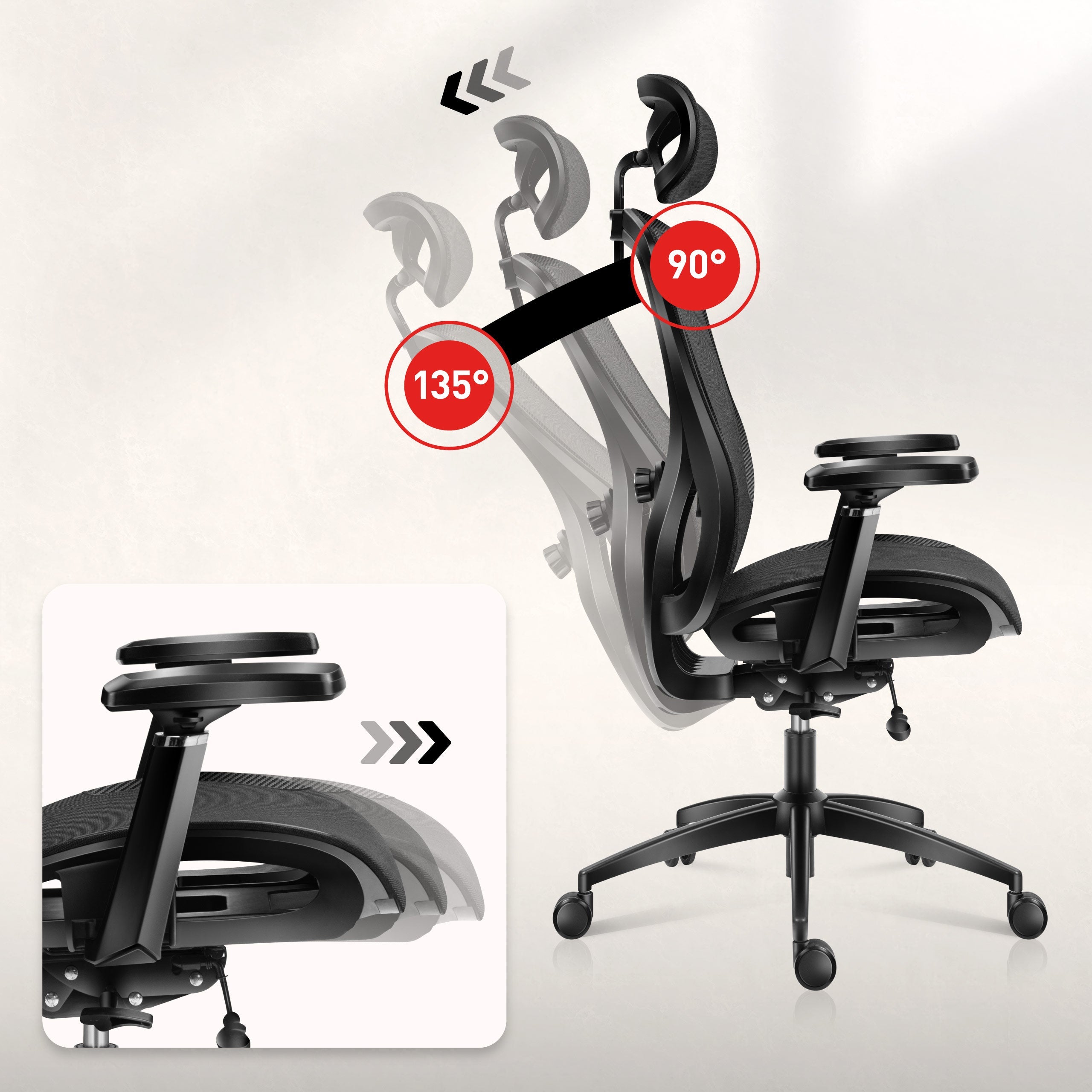 Schiebetechnik und Sitzstützenfunktion